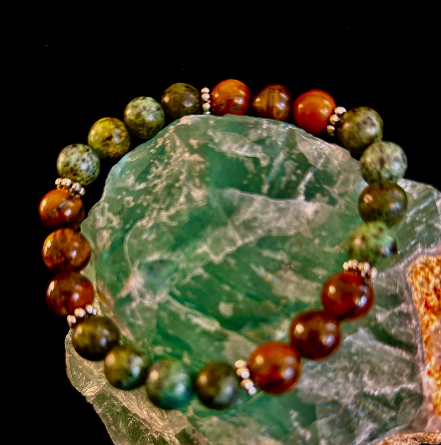 Tiger Eye & African Turquoise Beaded Bracelet for small wrists – Boost Confidence & Courage