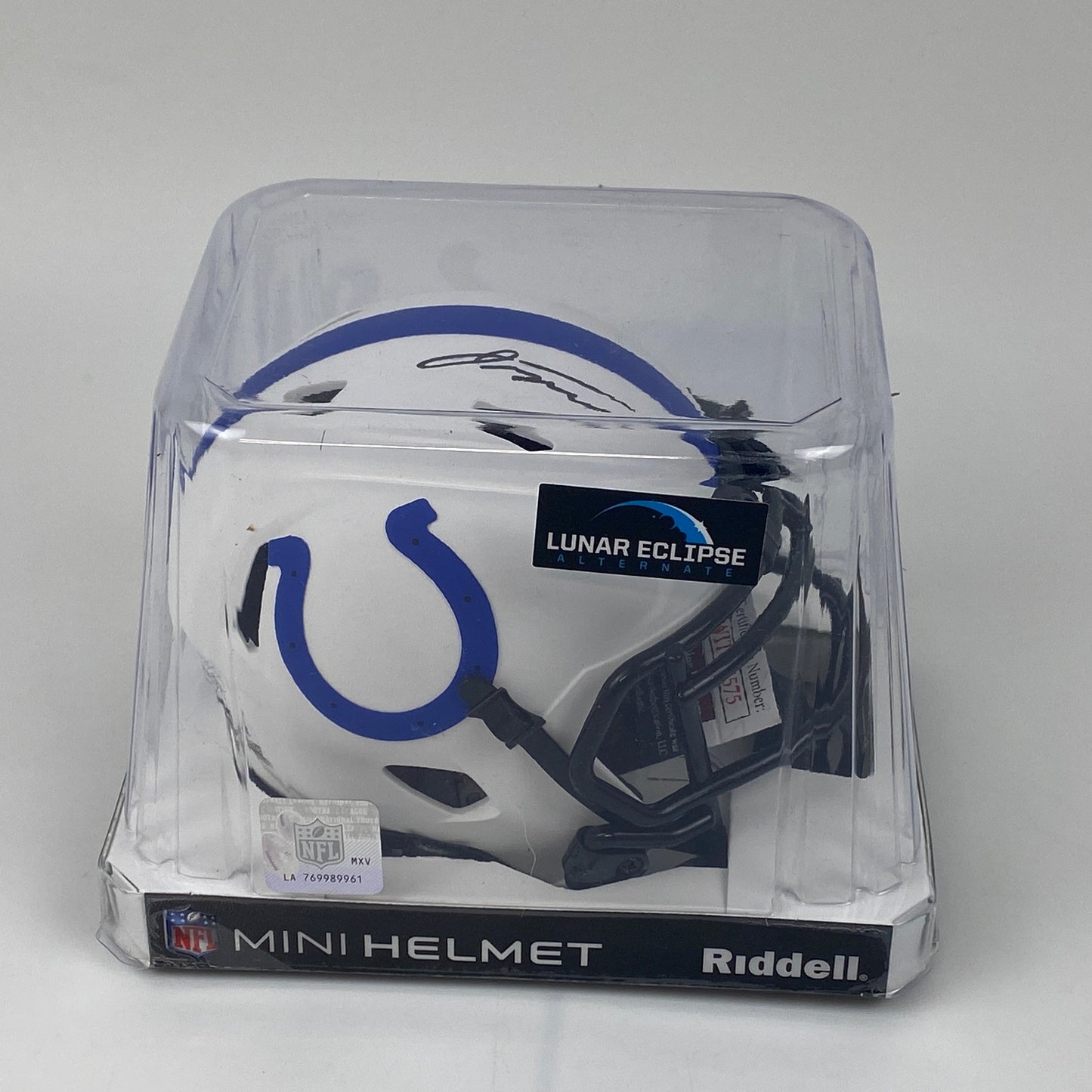Autographed/Signed Jonathan Taylor Indianapolis Colts Lunar Eclipse Mini Football Helmet JSA COA