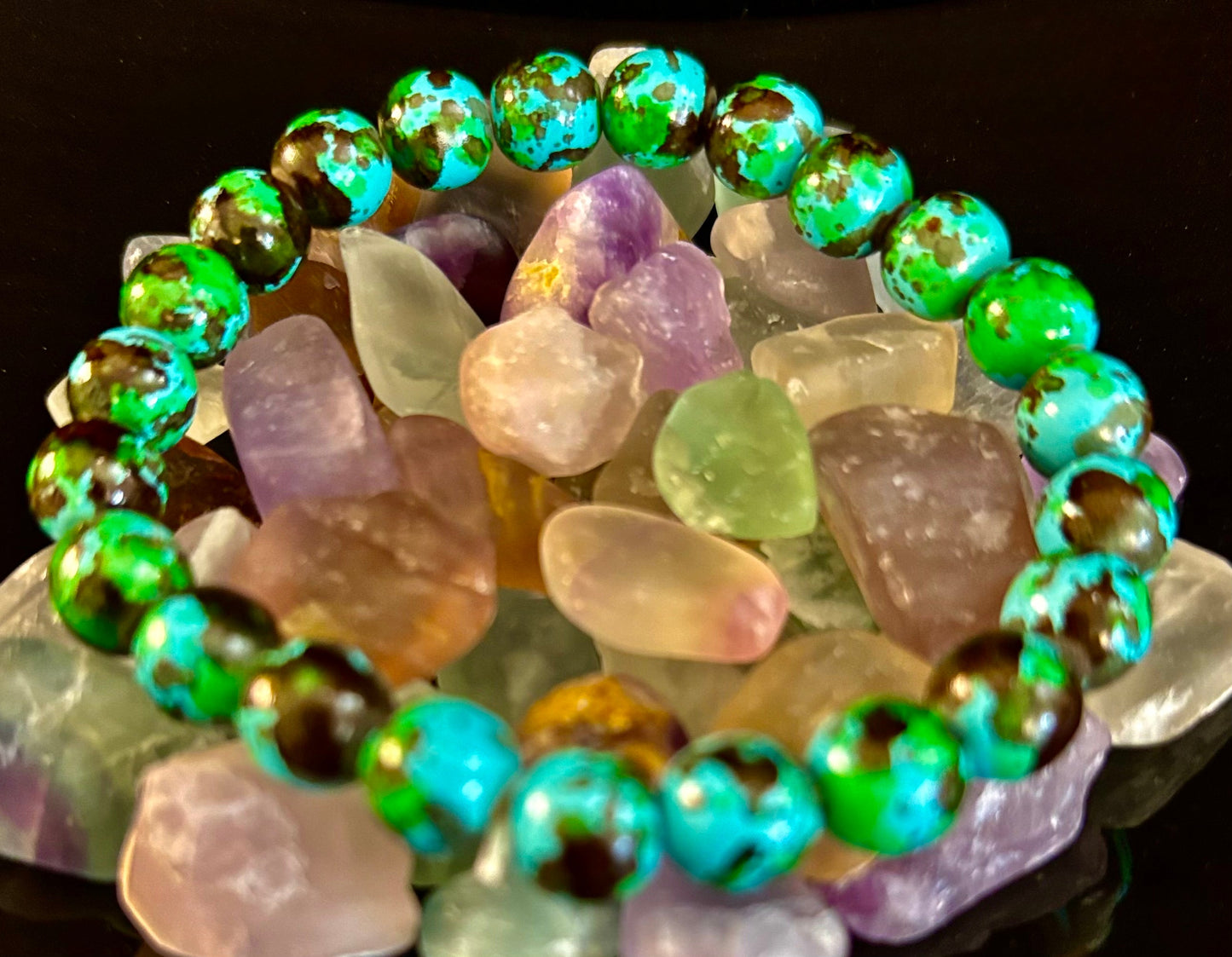 Bohemian Beach Vibes Anti-Anxiety Bracelet – 8mm Calming Beads for Medium Wrists 🌴💆♀️🌊
