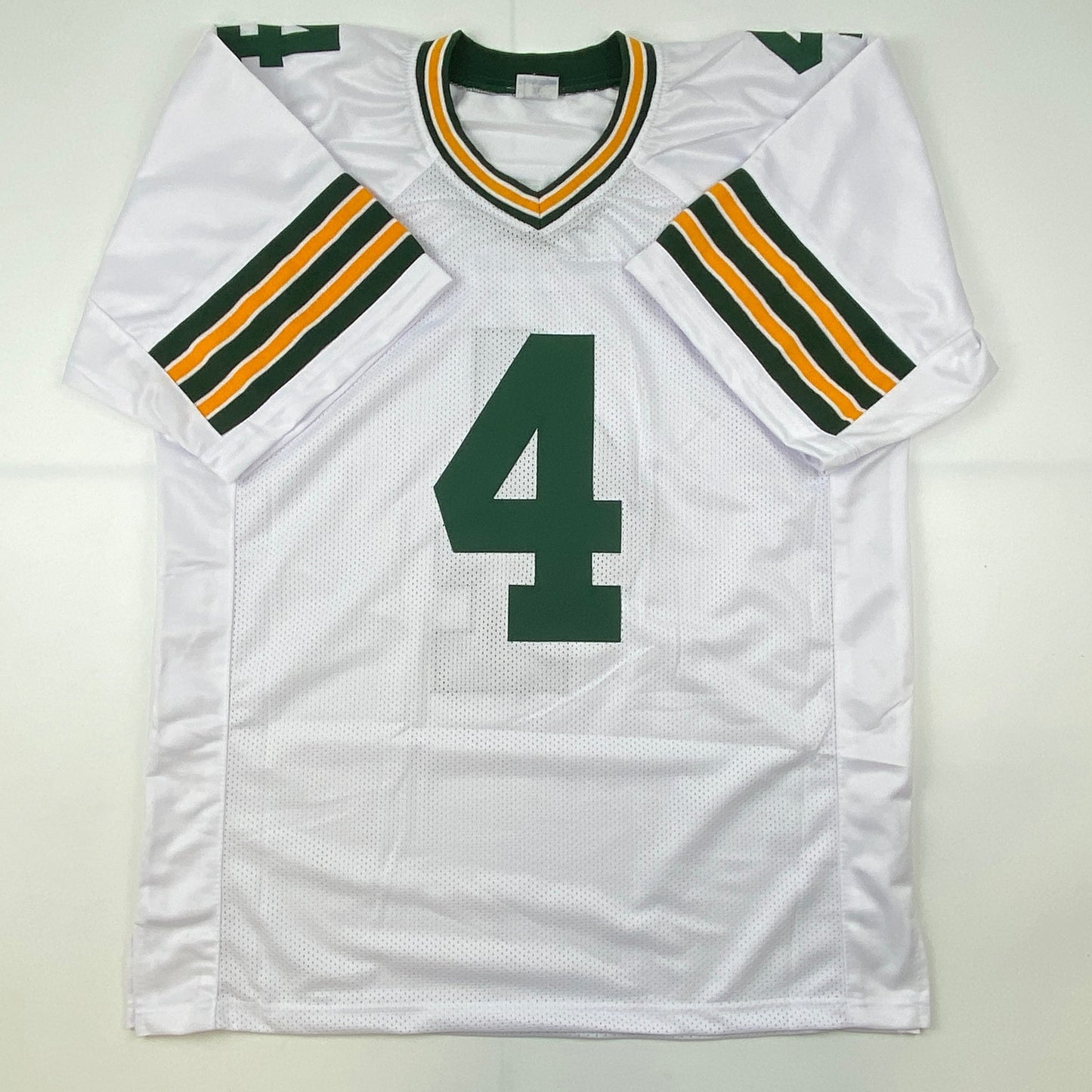 Autographed/Signed Brett Favre Green Bay White Football Jersey Favre Hologram COA
