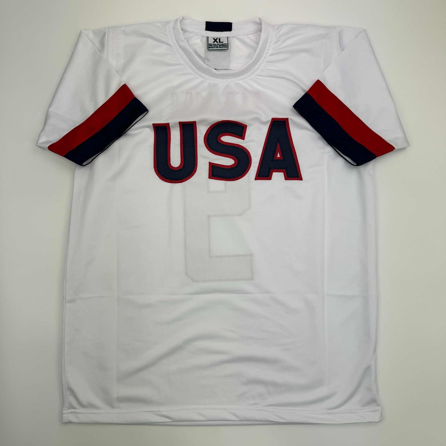 Autographed/Signed Mia Hamm White Soccer Team USA United States World Cup Jersey Beckett BAS COA