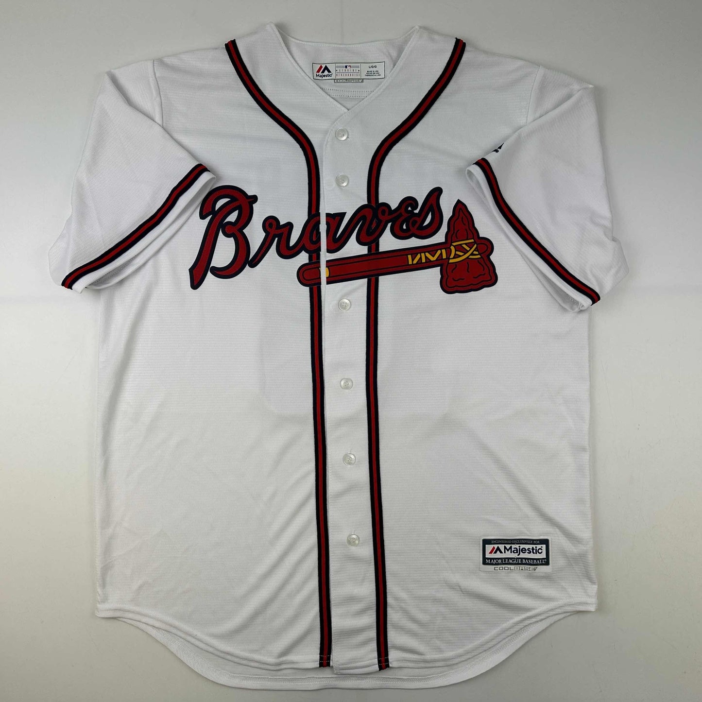 Autographed/Signed Ronald Acuna Jr. It's Over Majestic Atlanta Braves White Baseball Jersey JSA COA