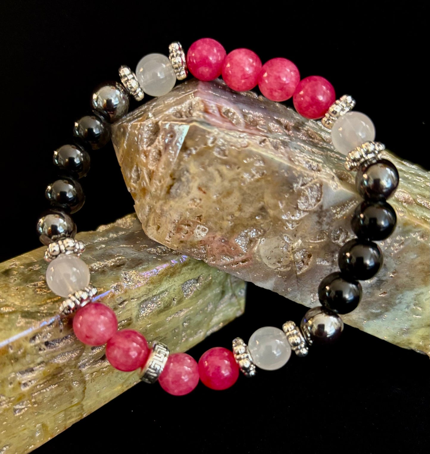 New Beginnings Energy Bracelet – Lepidolite, Hematite, Black Tourmaline & Moonstone