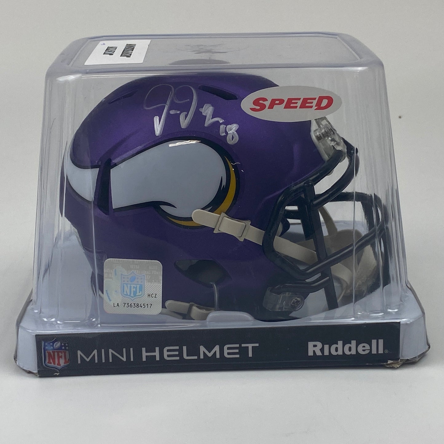 Autographed/Signed Justin Jefferson Minnesota Vikings Mini Football Helmet Beckett BAS COA