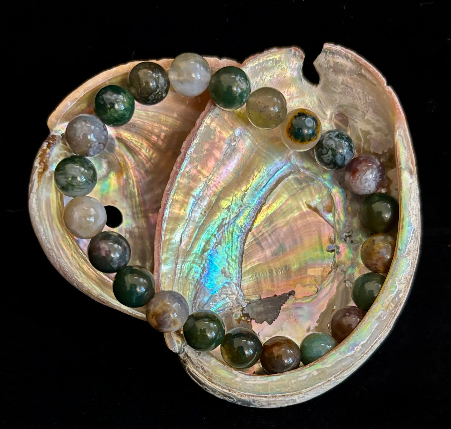 Natural Indian Agate Bead Bracelet – Grounding Stone for Protection, Strength & Emotional Balance
