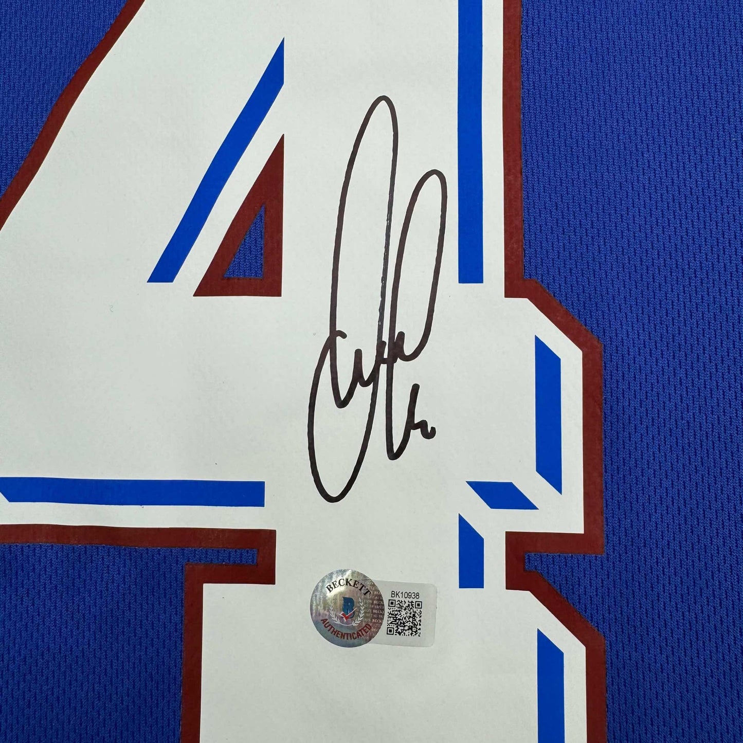 Framed Autographed/Signed Patrick Vieira 35x39 France French National Team Blue Soccer Jersey Beckett BAS COA