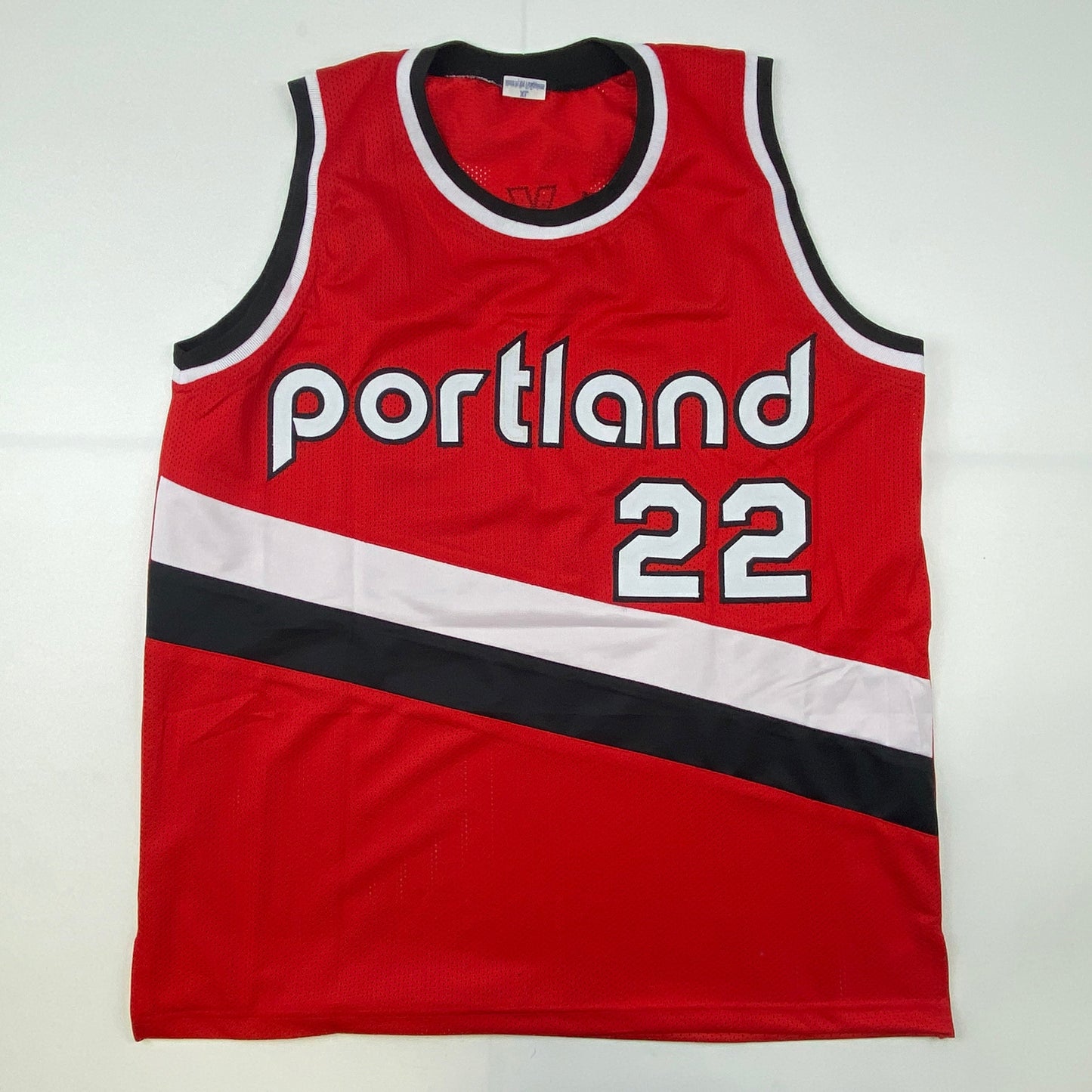 Autographed/Signed Clyde Drexler Portland Red Basketball Jersey JSA COA