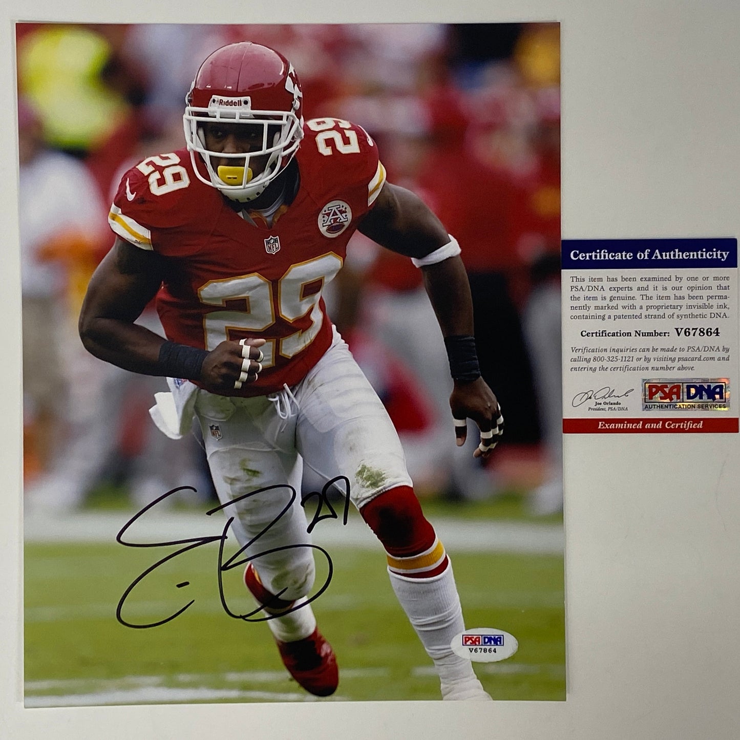 Autographed/Signed Eric Berry Kansas City Chiefs 8x10 Football Photo PSA/DNA COA