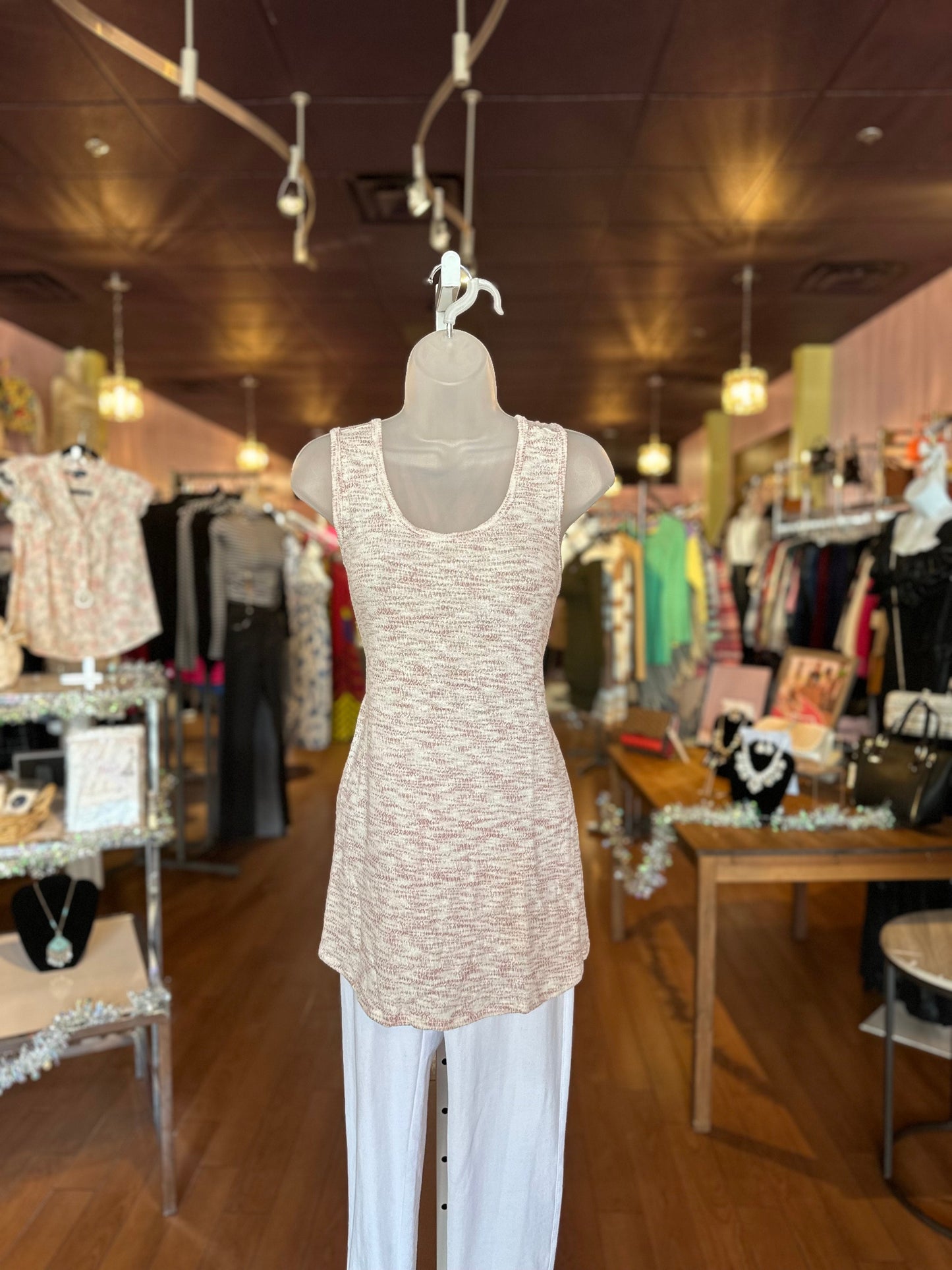 Woman's  Sleeveless Texture Knit Tunic