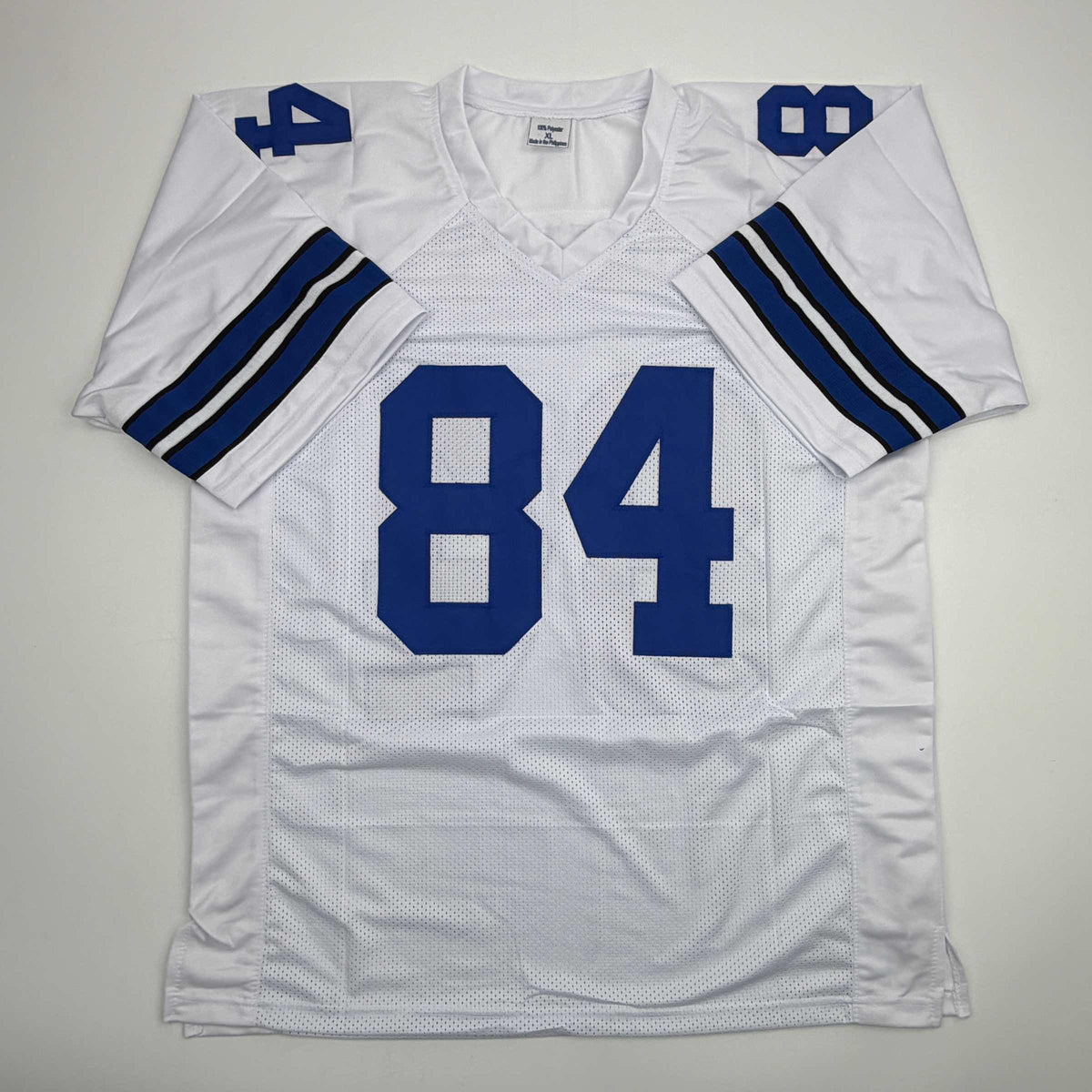 Autographed/Signed Jay Novacek Dallas White Football Jersey Beckett BAS COA
