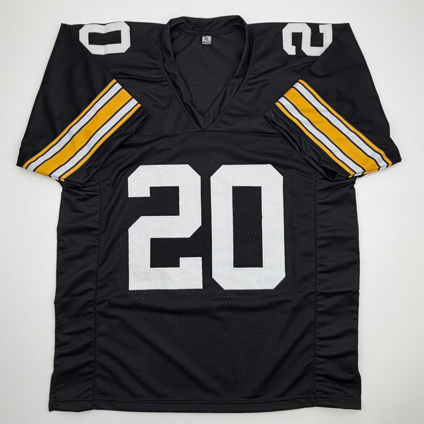 Autographed/Signed Rocky Bleier 4x SB Champ Pittsburgh Black Football Jersey Beckett BAS COA