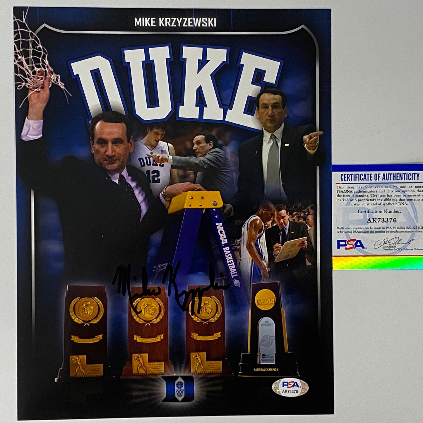 Autographed/Signed Mike Krzyzewski Coach K Duke Blue Devils 8x10 Basketball Photo PSA/DNA COA #4
