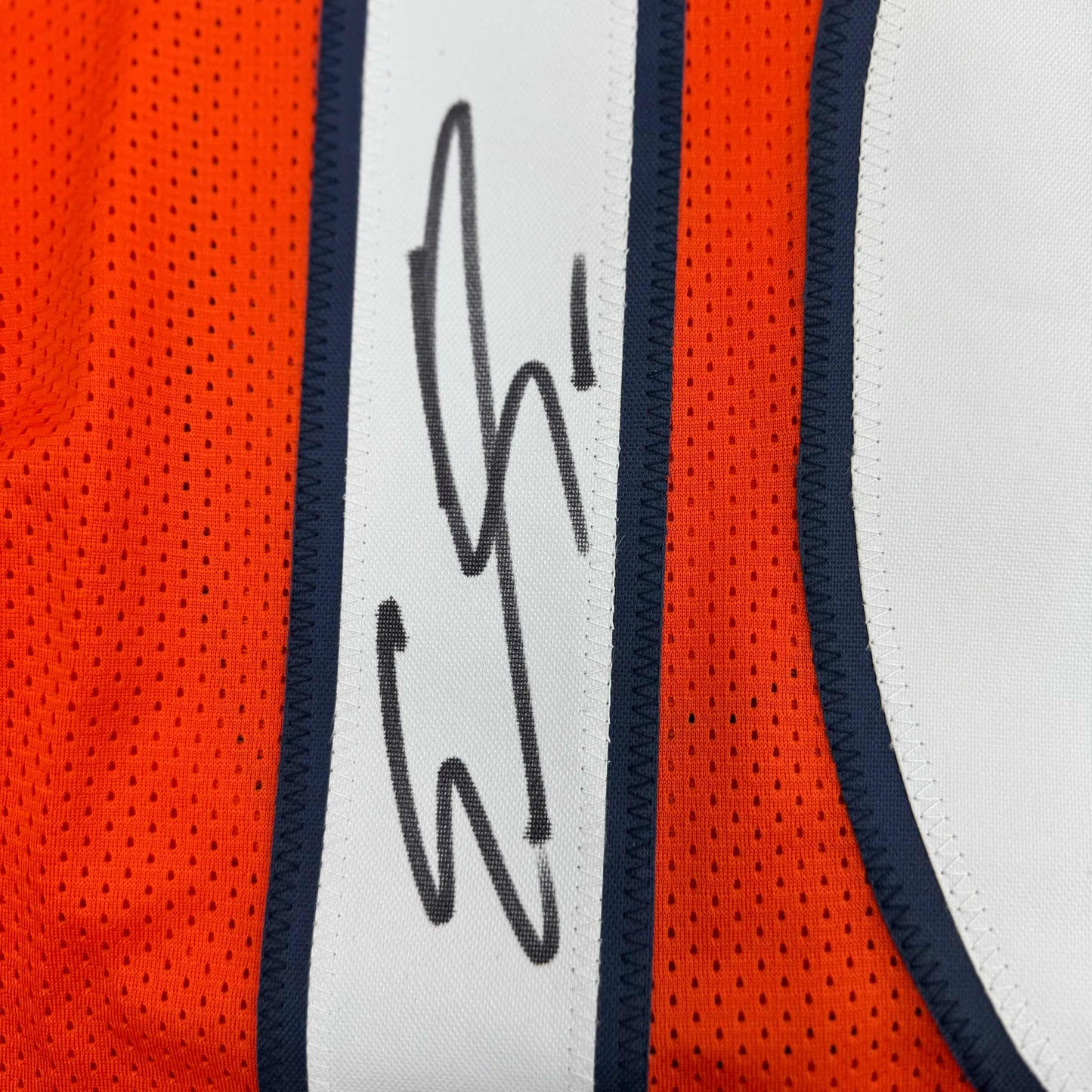 Framed Autographed/Signed Emmanuel Sanders 35x39 Denver Orange Football Jersey JSA COA