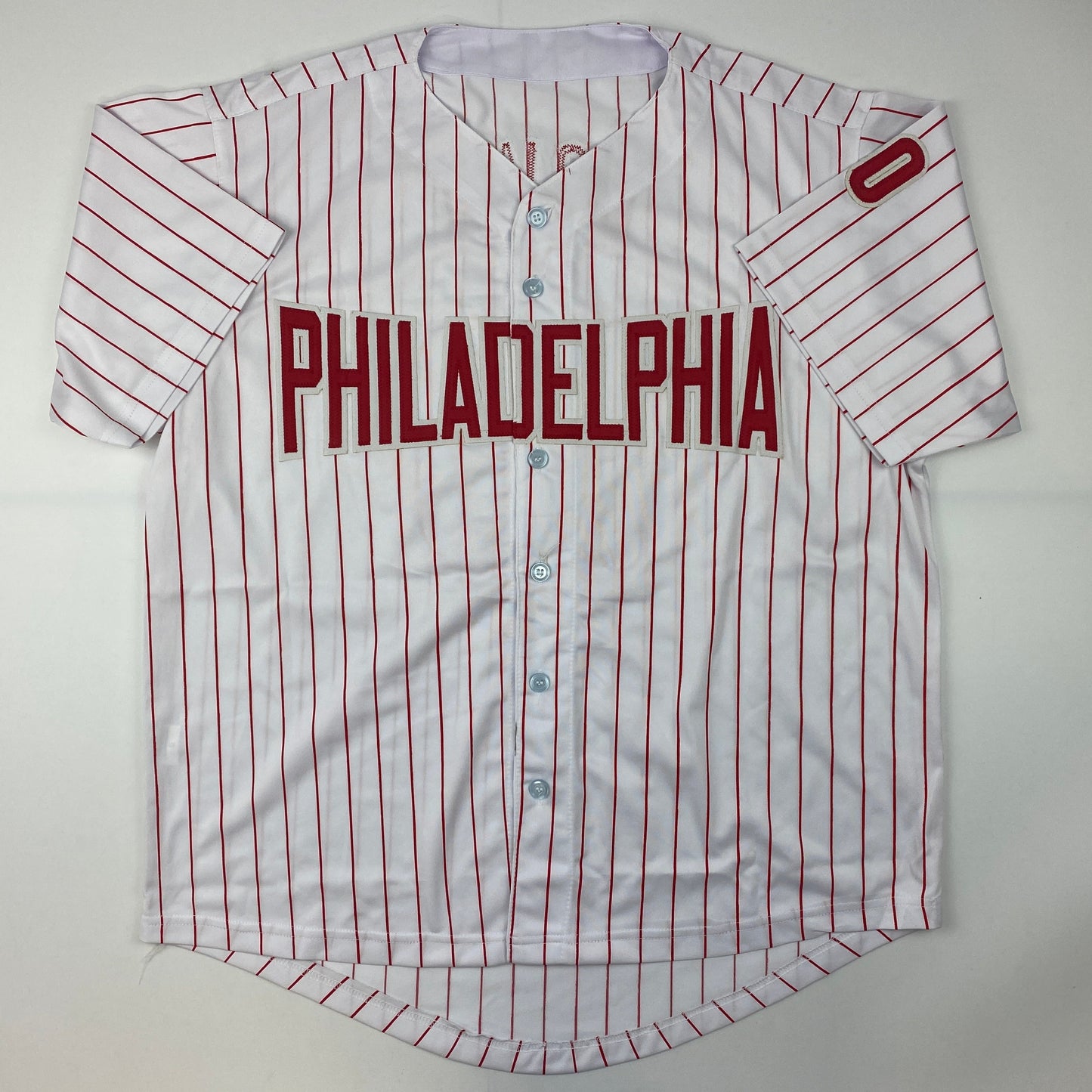 Autographed/Signed Larry Bowa 1980 WS Champs Philadelphia Pinstripe Baseball Jersey JSA COA