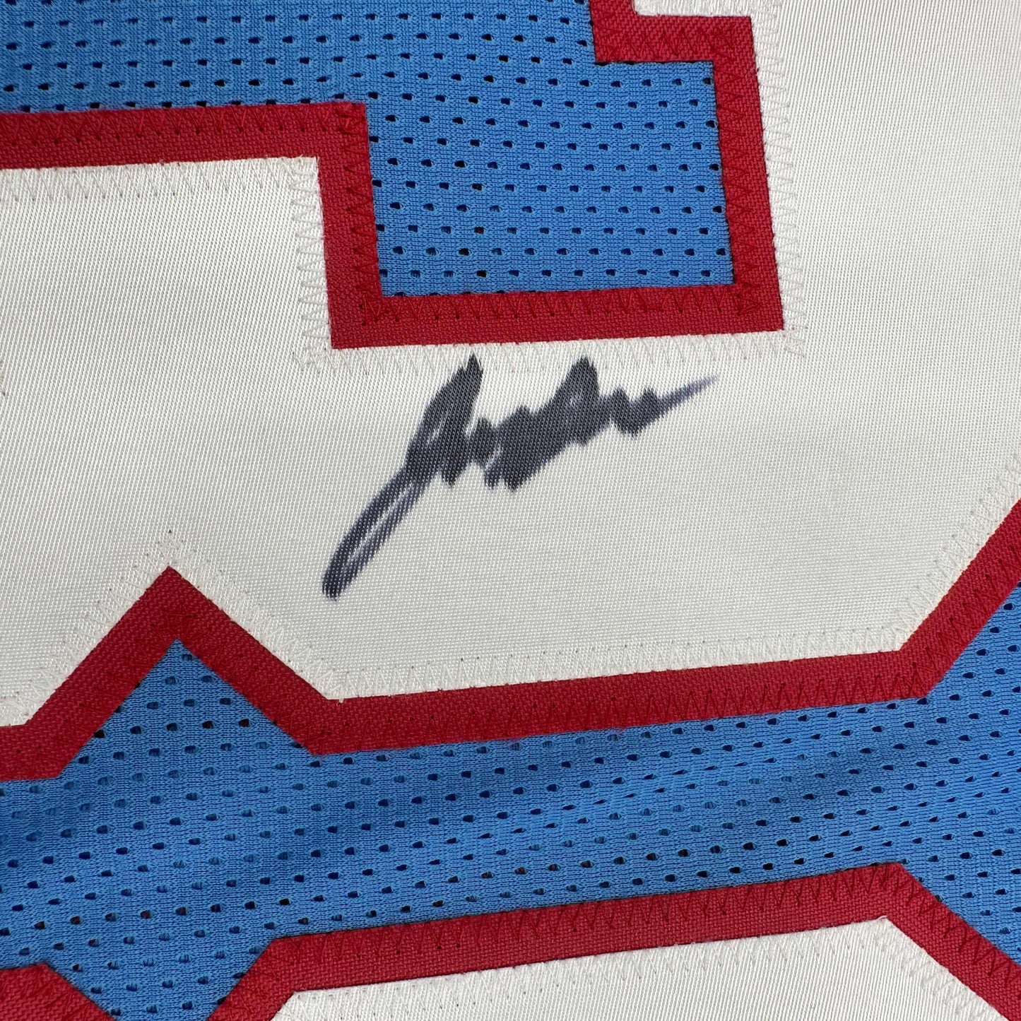 Framed Autographed/Signed L'Jarius Sneed 35x39 Tennessee Retro Blue Football Jersey JSA COA