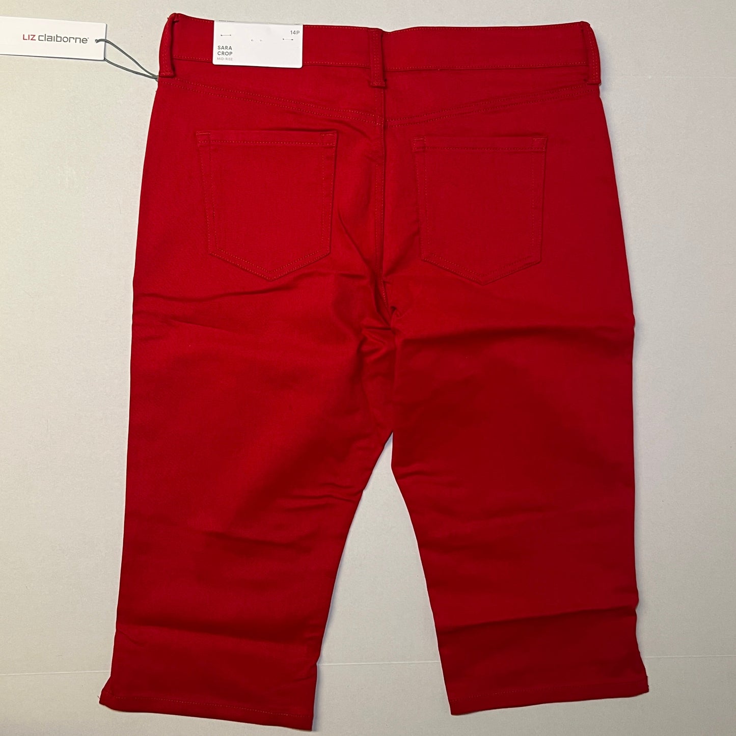 Liz Claiborne Womens Sara Crop Mid-Rise Capri Pant