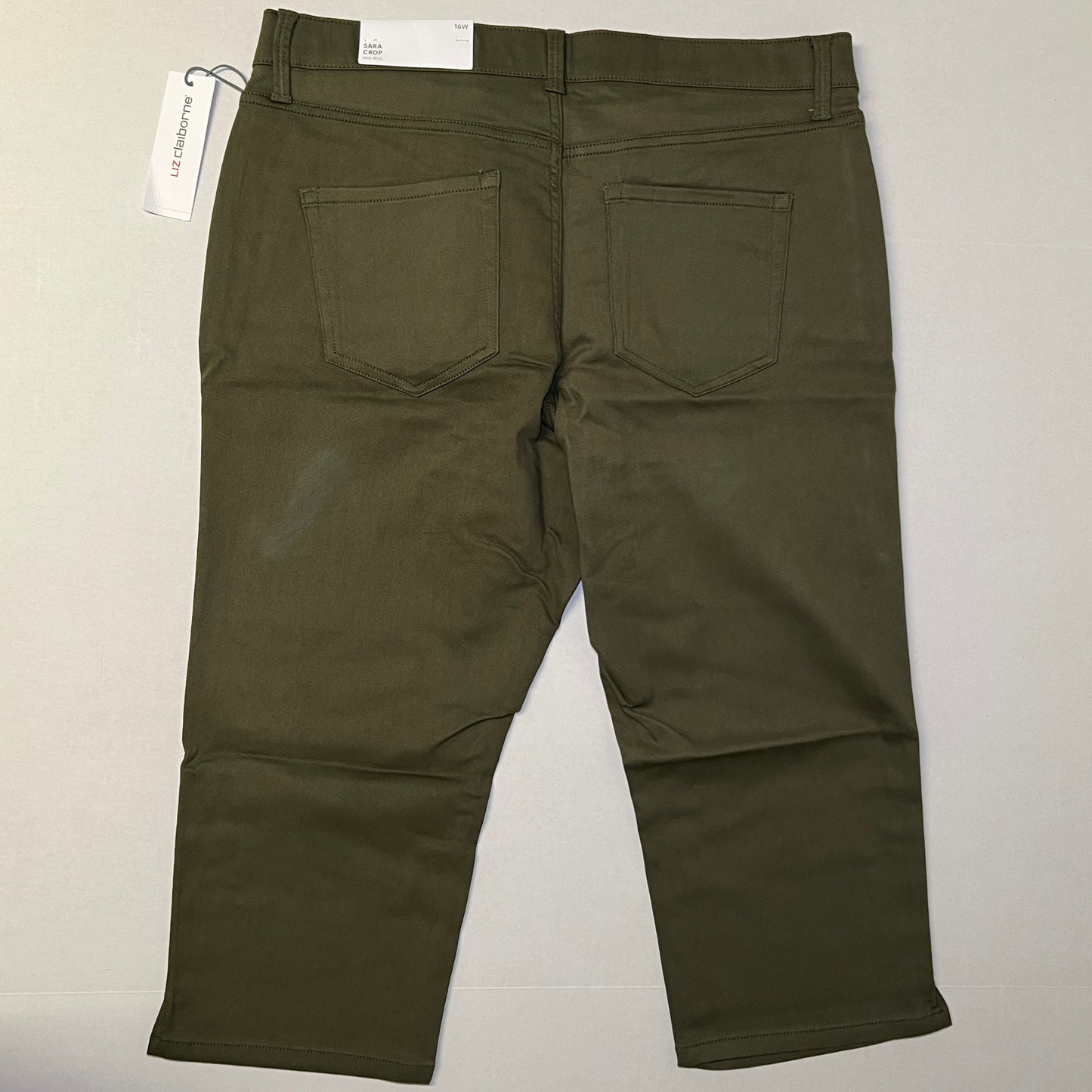 Liz Claiborne Womens Sara Crop Mid-Rise Capri Pant