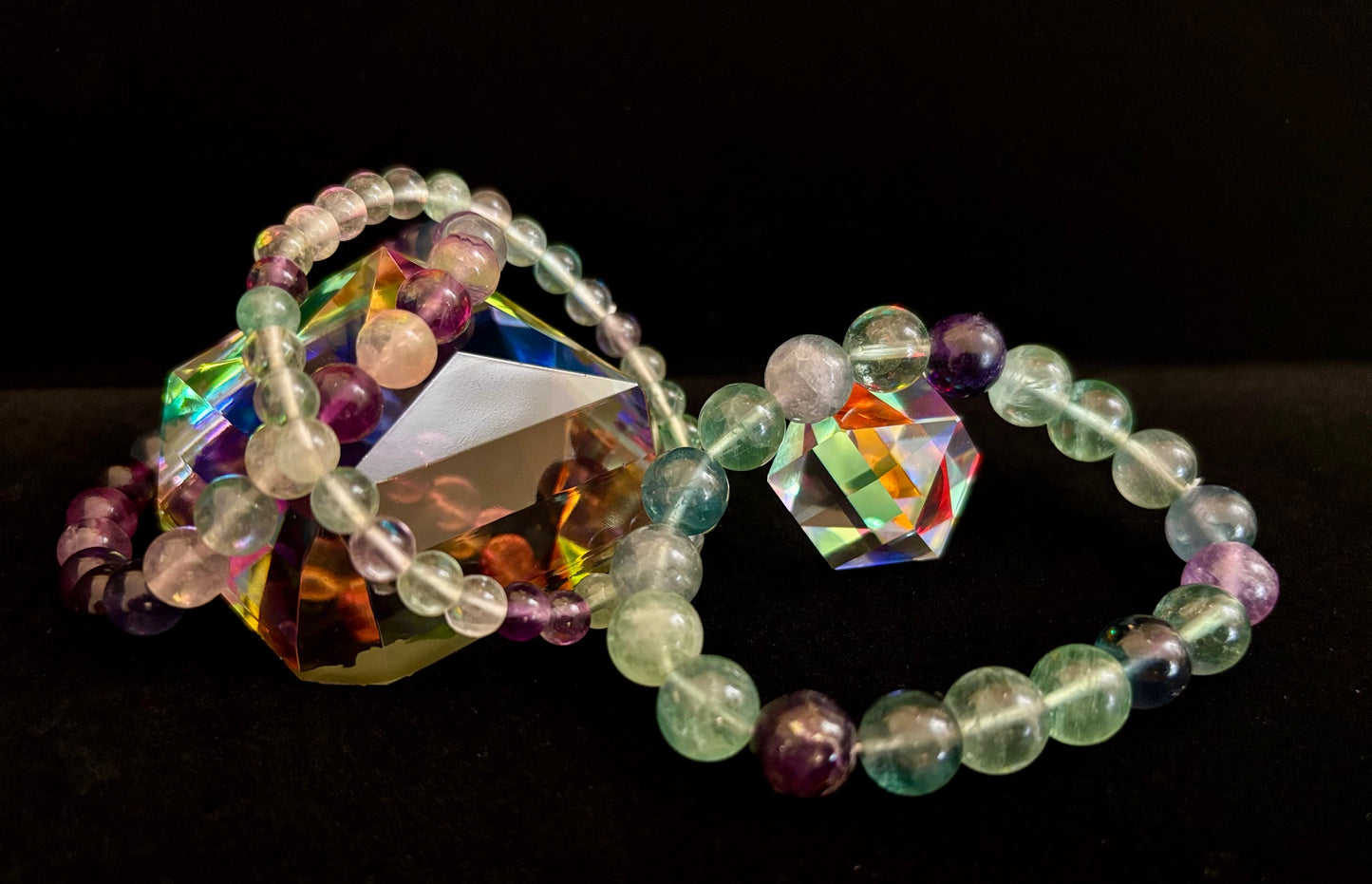 Natural Fluorite Spiritual Healing Bracelet – 6mm, 8mm or 10mm Gemstone Beads