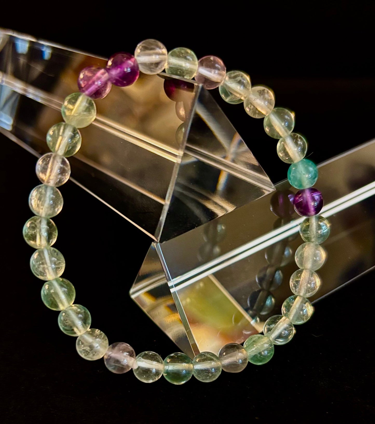 Natural Fluorite Spiritual Healing Bracelet – 6mm, 8mm or 10mm Gemstone Beads