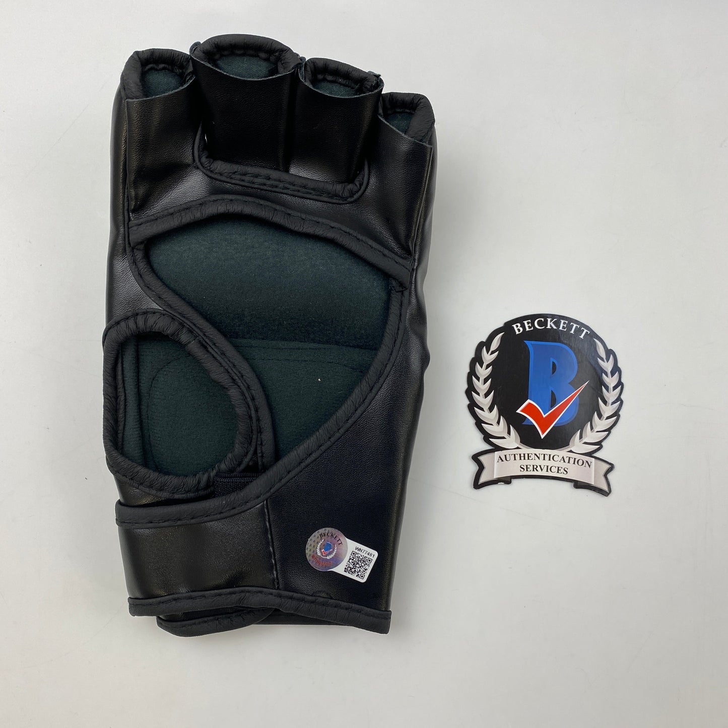 Autographed/Signed Chuck Liddell The Iceman Black UFC MMA Glove Ultimate Fighting Beckett BAS COA