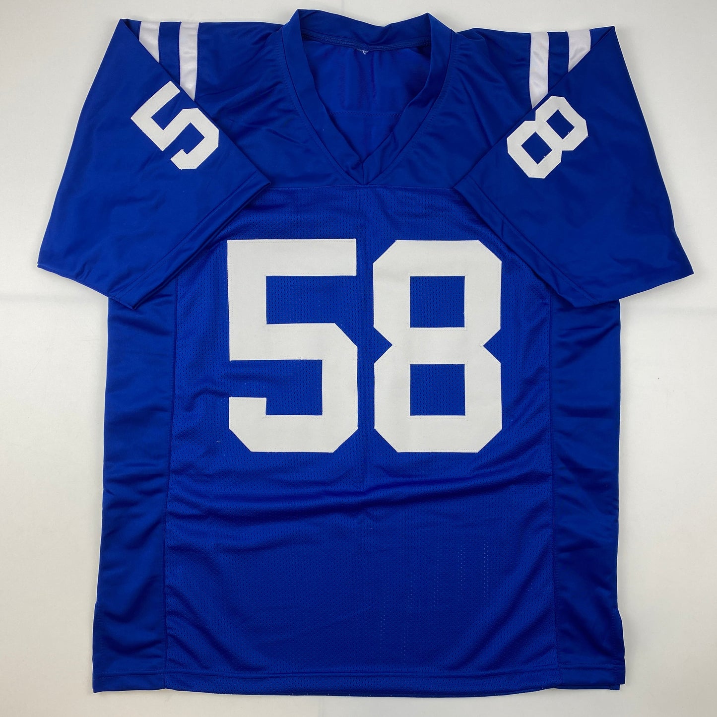 Autographed/Signed Gary Brackett Indianapolis Blue Football Jersey JSA COA