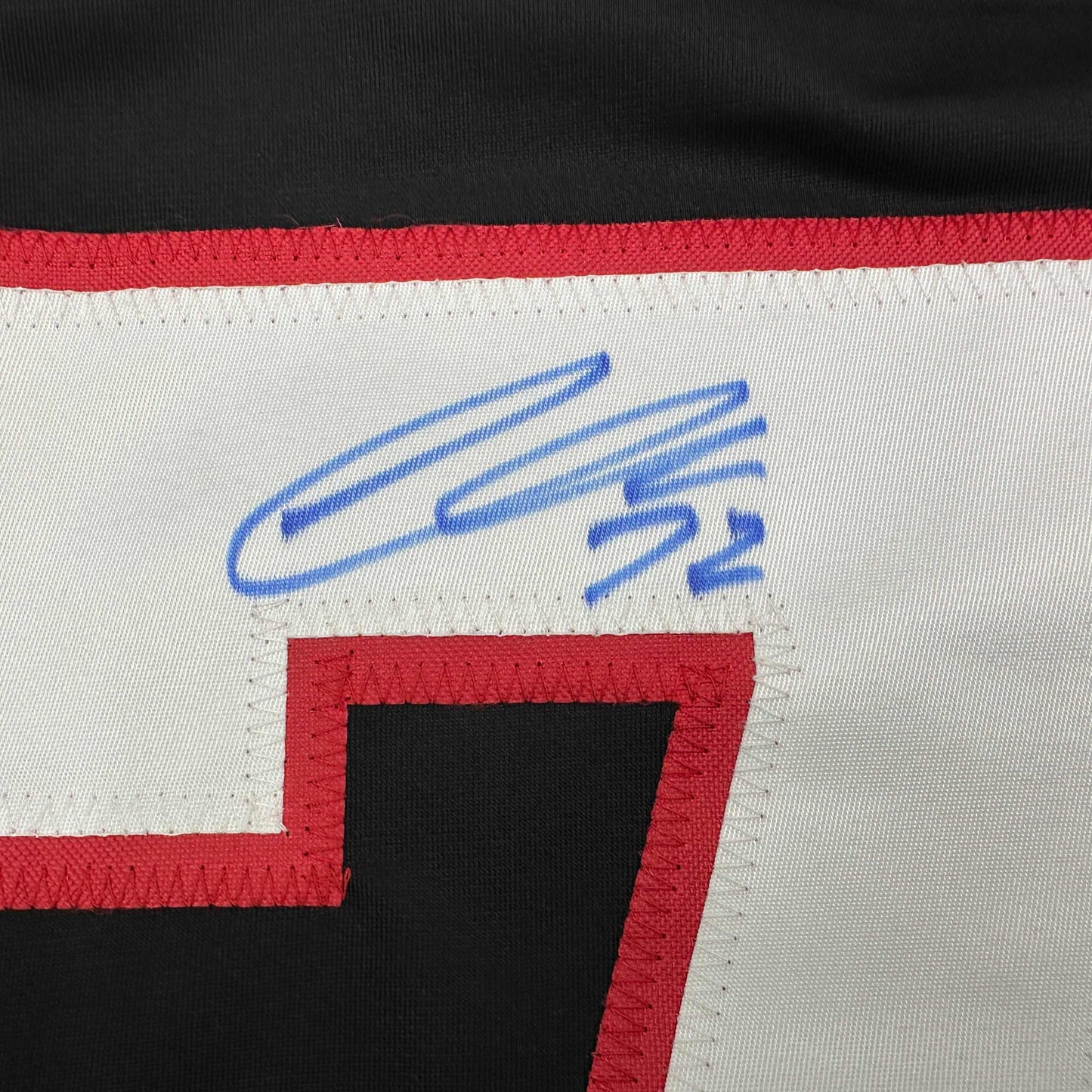 Framed Autographed/Signed Thomas Chabot 35x39 Ottawa Black Hockey Jersey JSA COA
