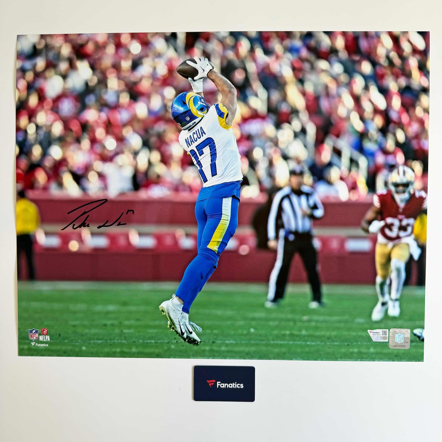 Autographed/Signed Puka Nacua Los Angeles LA Rams 16x20 Football Photo Fanatics COA #2