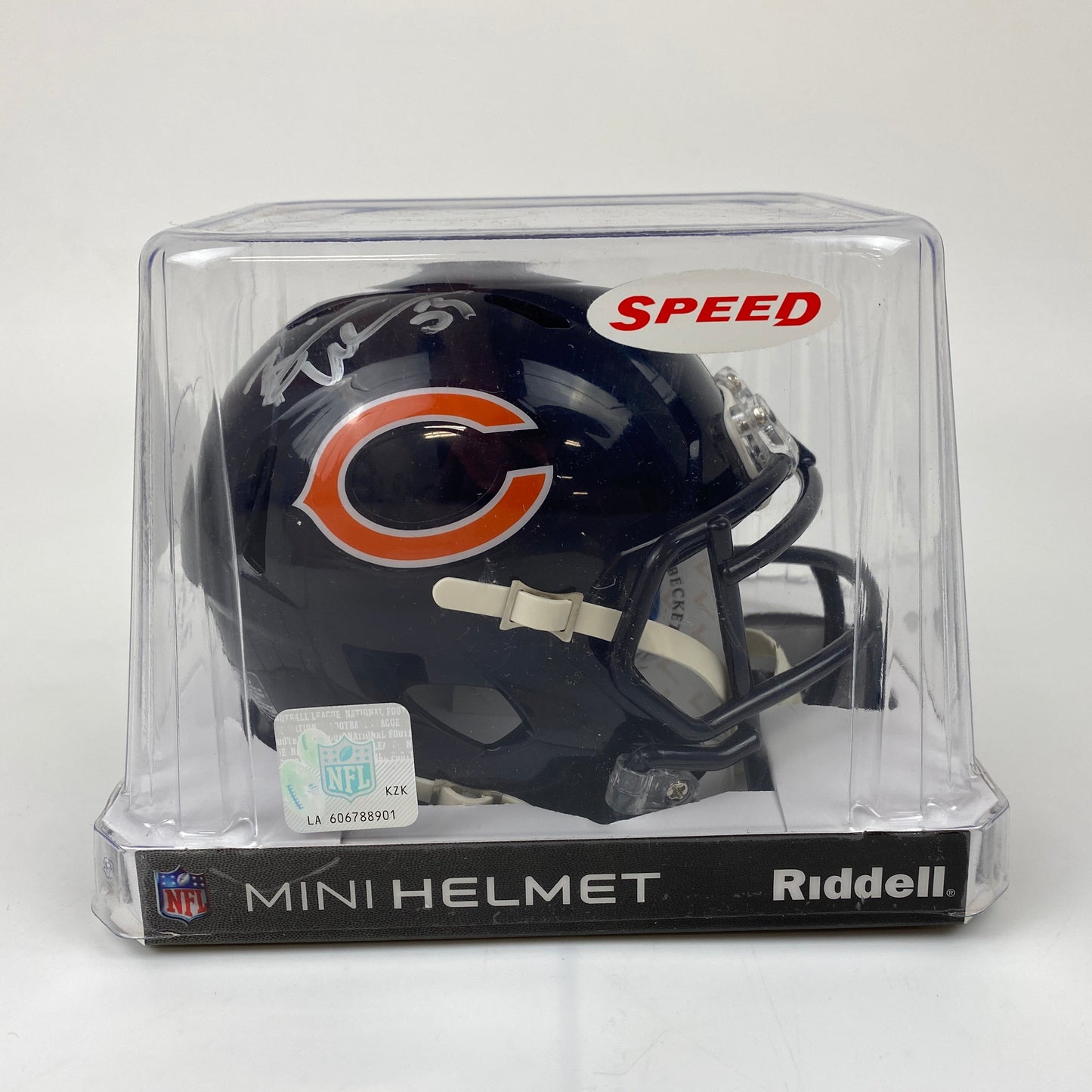 Autographed/Signed Brian Urlacher Chicago Bears Mini Football Helmet Beckett BAS COA