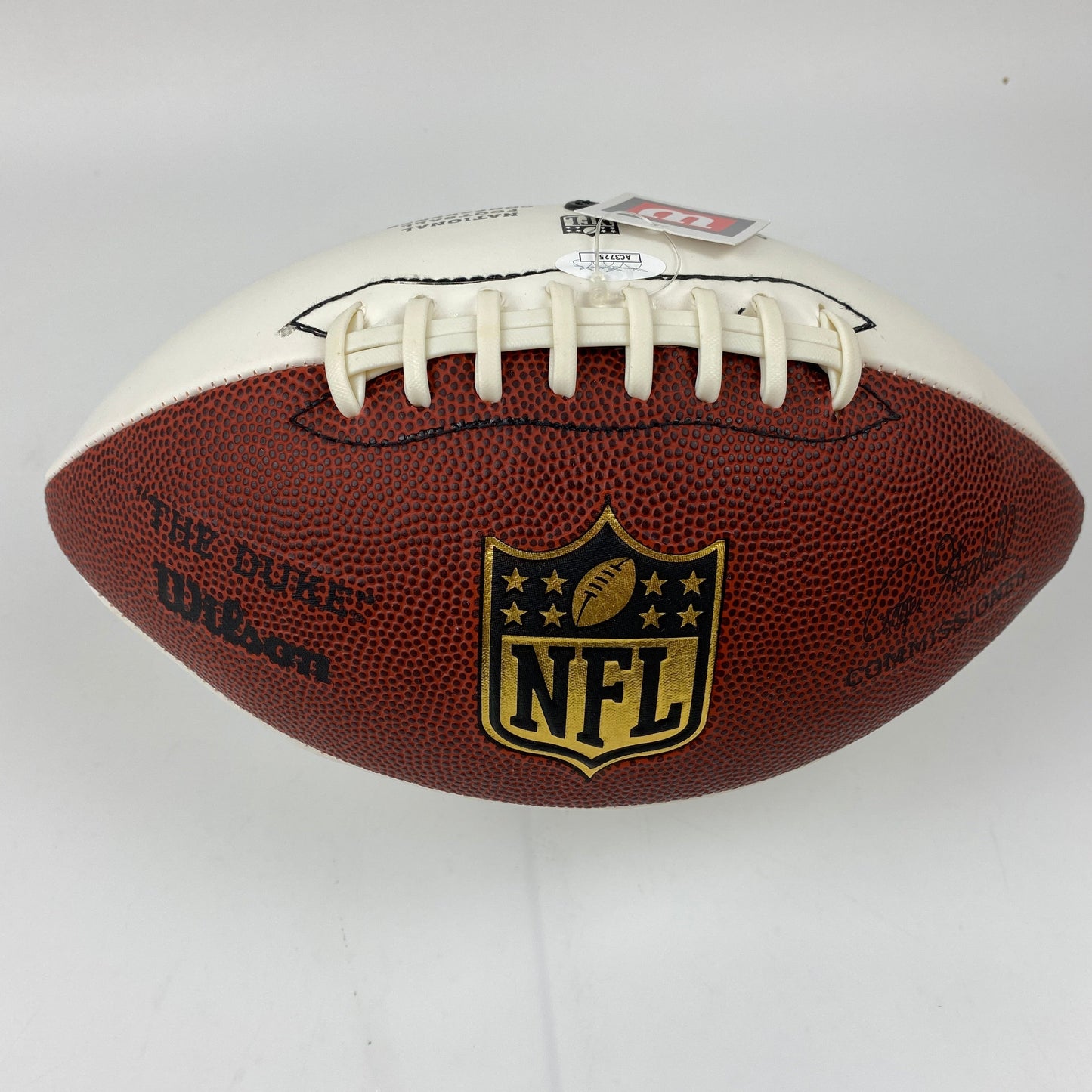 Autographed/Signed Chris Johnson Tennessee Titans Full Size FS F/S White Panel Wilson Football JSA COA