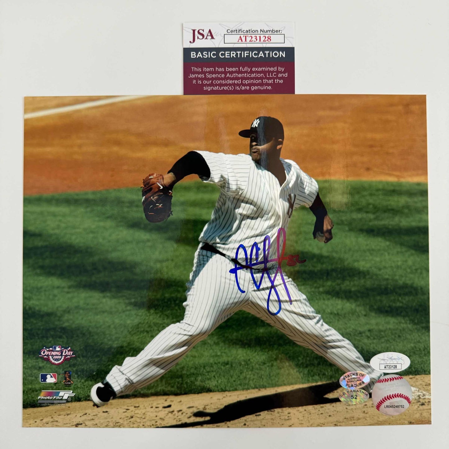Autographed/Signed C.C. Sabathia New York Yankees 8x10 Baseball Photo JSA COA