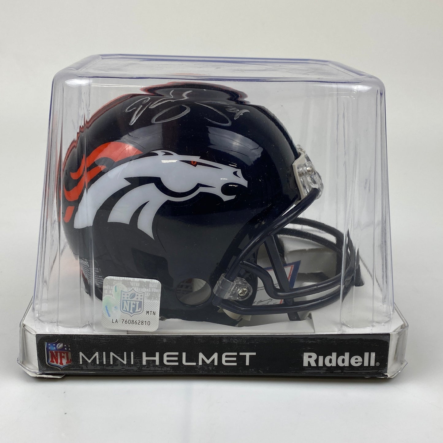 Autographed/Signed Champ Bailey Denver Broncos Mini Football Helmet Tristar COA