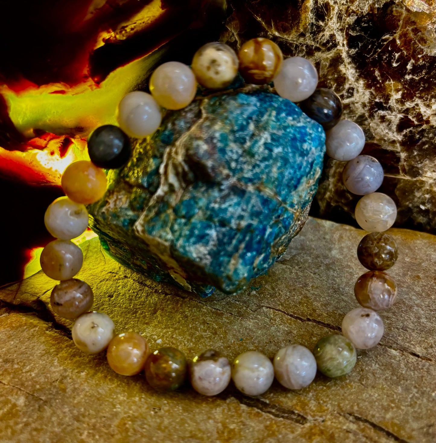 Bamboo Jasper Energy Bead Bracelet – Strength • Grounding • Stability (8mm, Large Wrists)