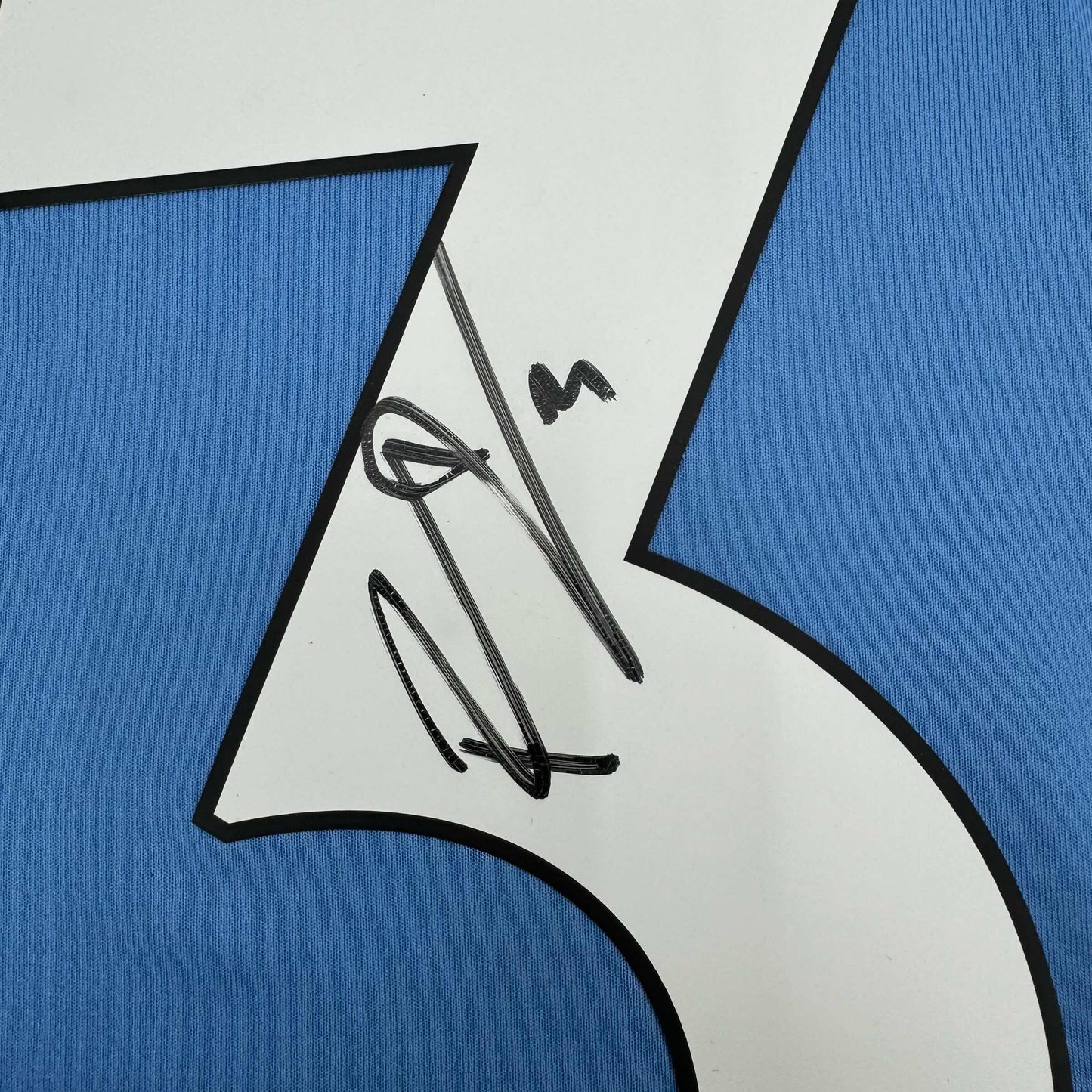 Framed Autographed/Signed Ruben Dias 35x39 Manchester City Blue Soccer Futbol Jersey Beckett BAS COA #2