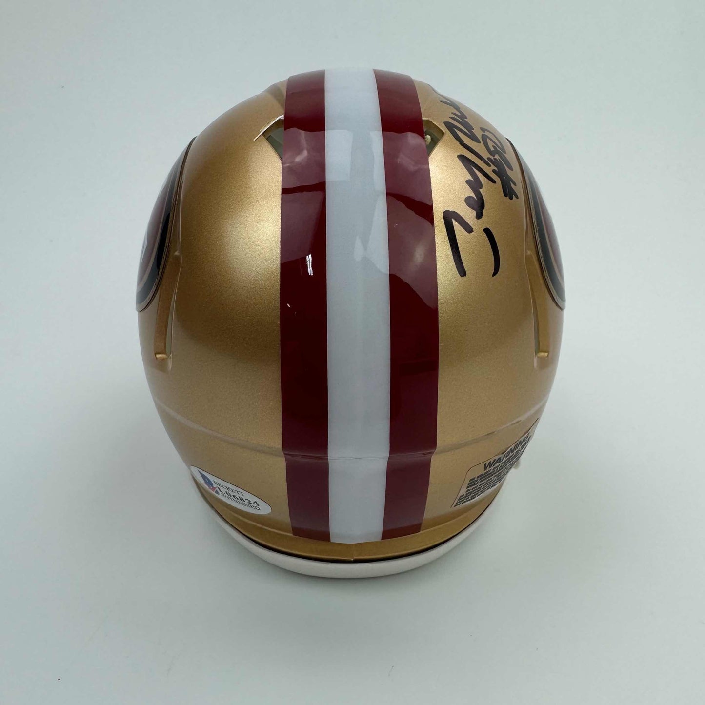Autographed/Signed Jerry Rice San Francisco 49ers Football Mini Helmet Beckett BAS COA