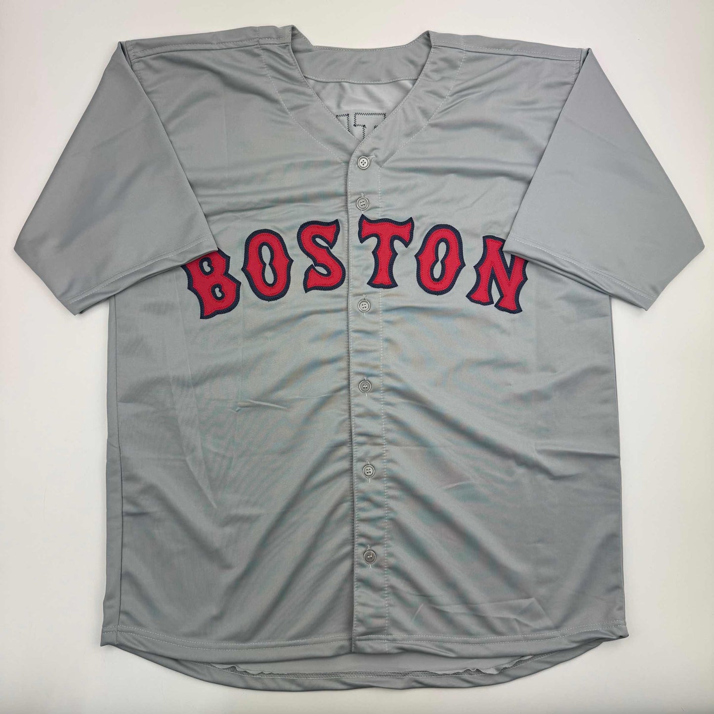 Autographed/Signed Pedro Martinez Boston Grey Baseball Jersey Beckett BAS COA