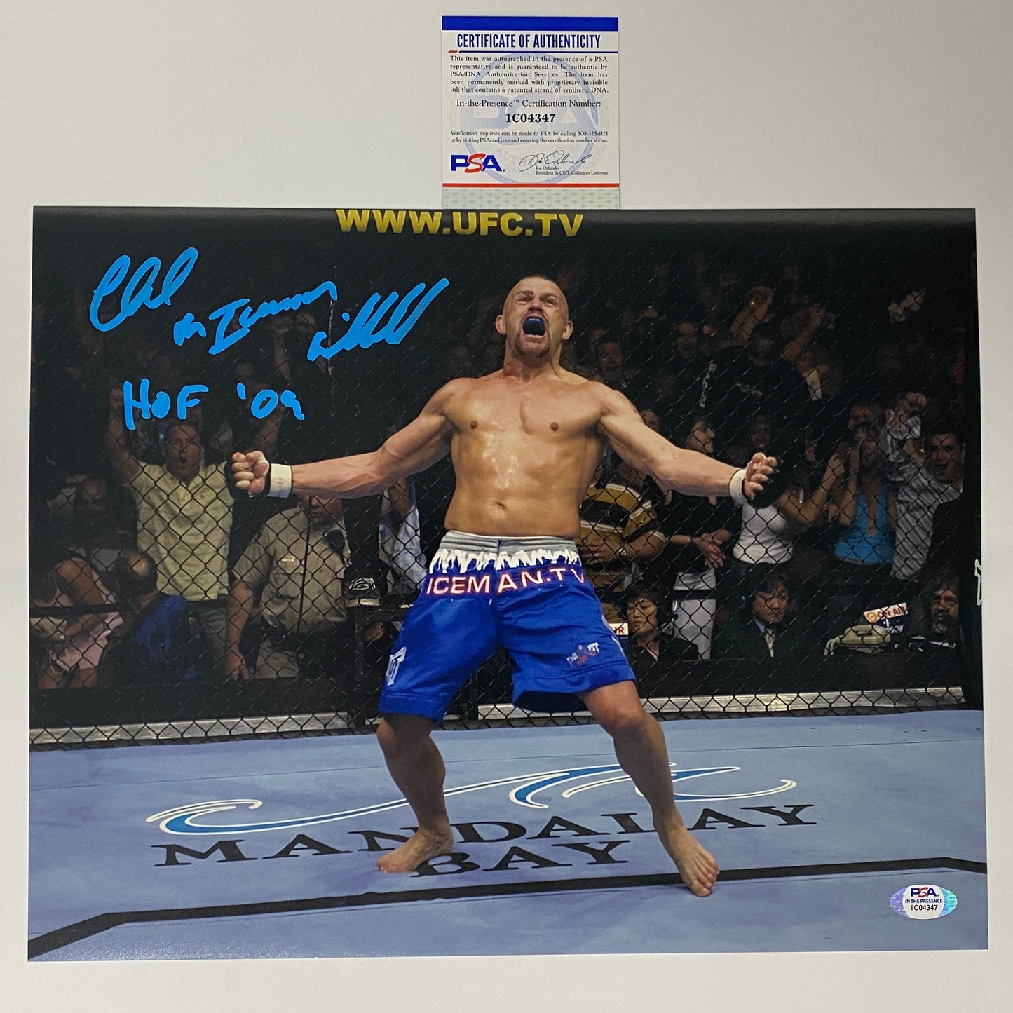 Autographed/Signed Chuck Liddell The Iceman HOF 09 UFC MMA Ultimate Fighting 11x14 Photo PSA/DNA COA