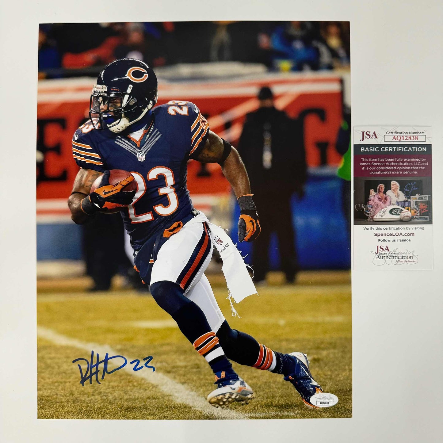 Autographed/Signed Devin Hester Chicago Bears 11x14 Football Photo JSA COA #4