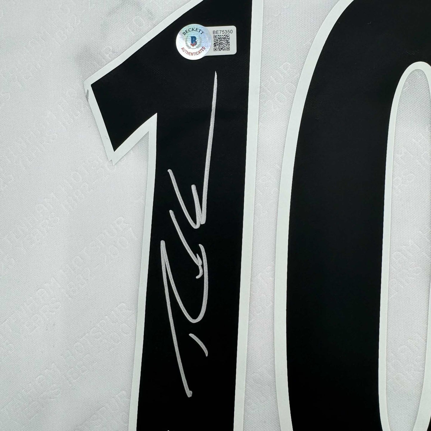 Framed Autographed/Signed Robbie Keane 35x39 Tottenham White Soccer Jersey Beckett BAS COA