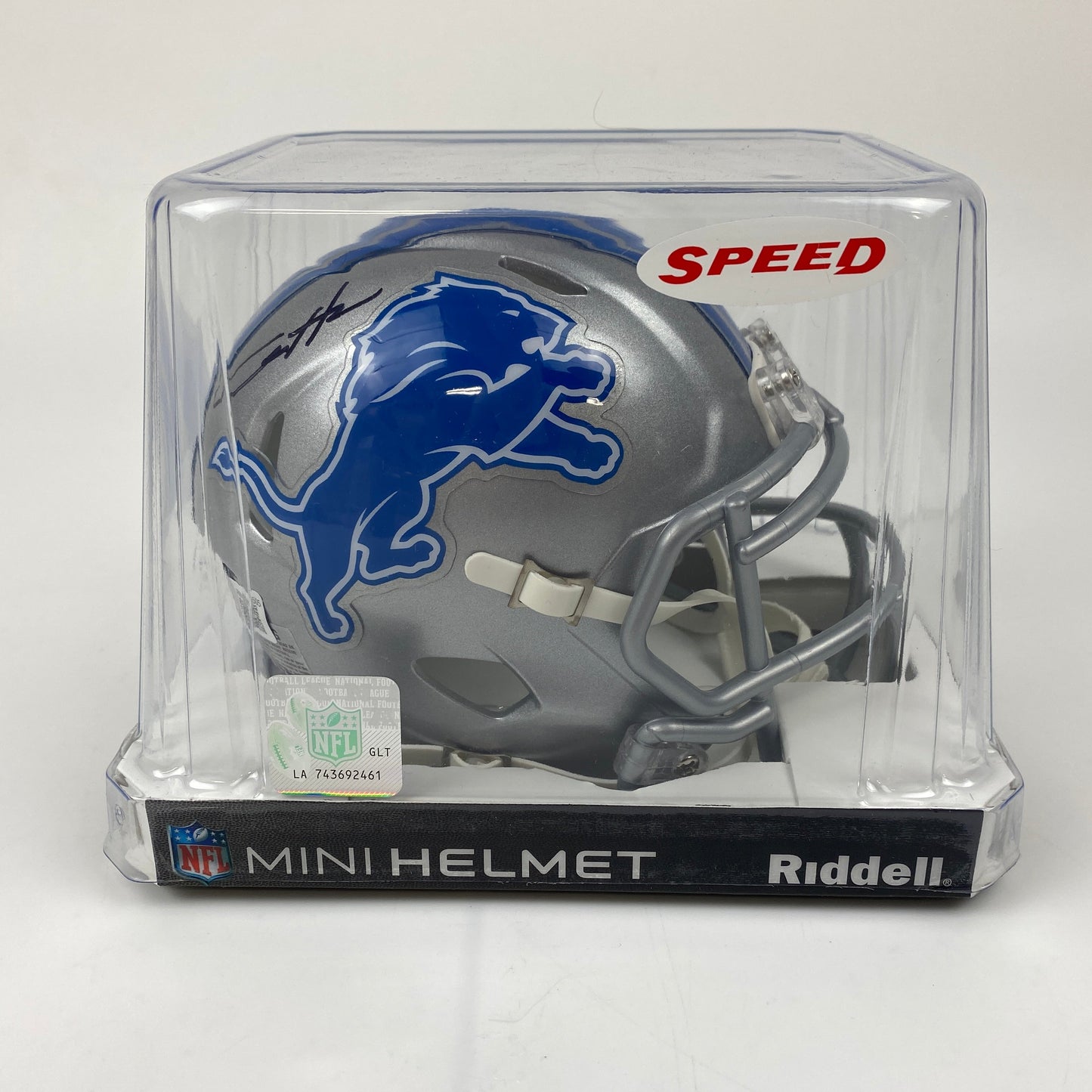 Autographed/Signed Aidan Hutchinson Detroit Lions Mini Football Helmet Beckett BAS COA