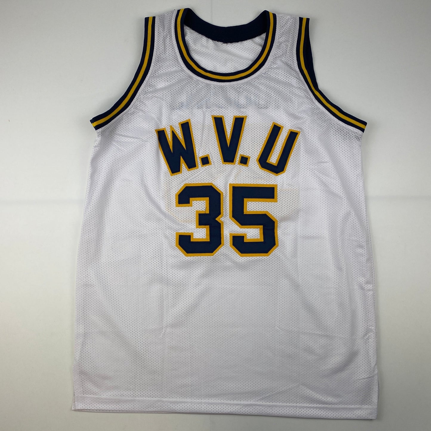 Autographed/Signed Bob Huggins West Virginia White College Basketball Jersey JSA COA