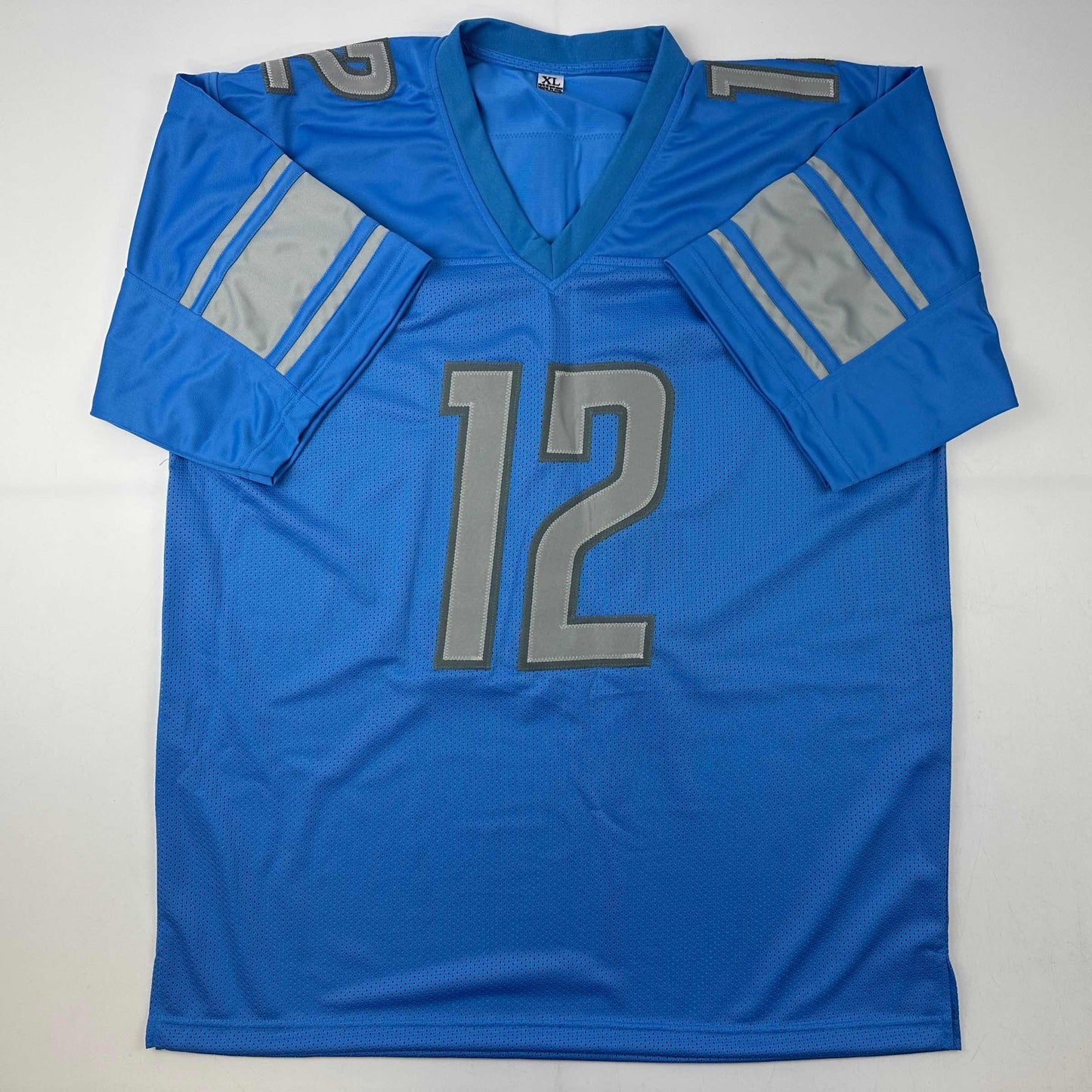 Autographed/Signed Hendon Hooker Detroit Blue Football Jersey Beckett BAS COA