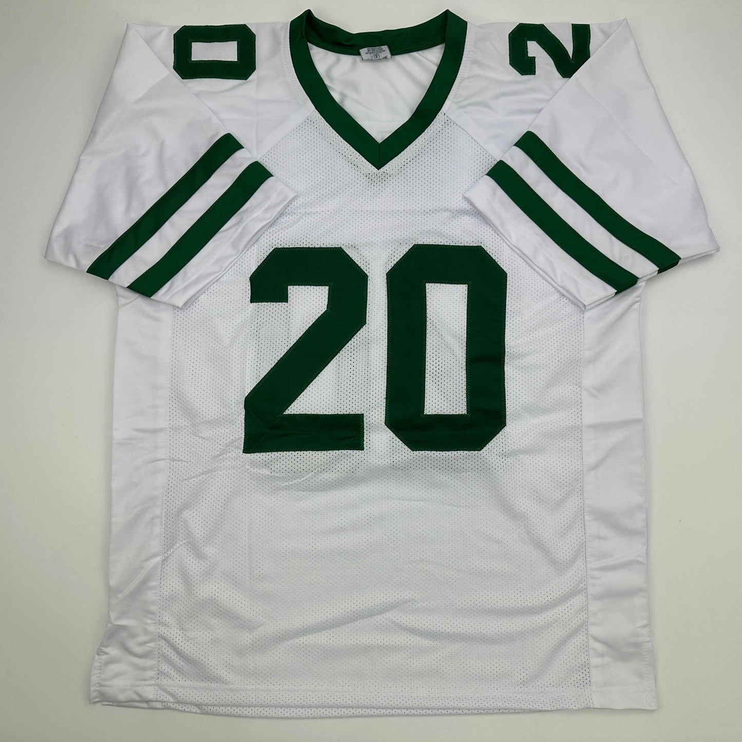 Autographed/Signed Breece Hall New York White Football Jersey JSA COA