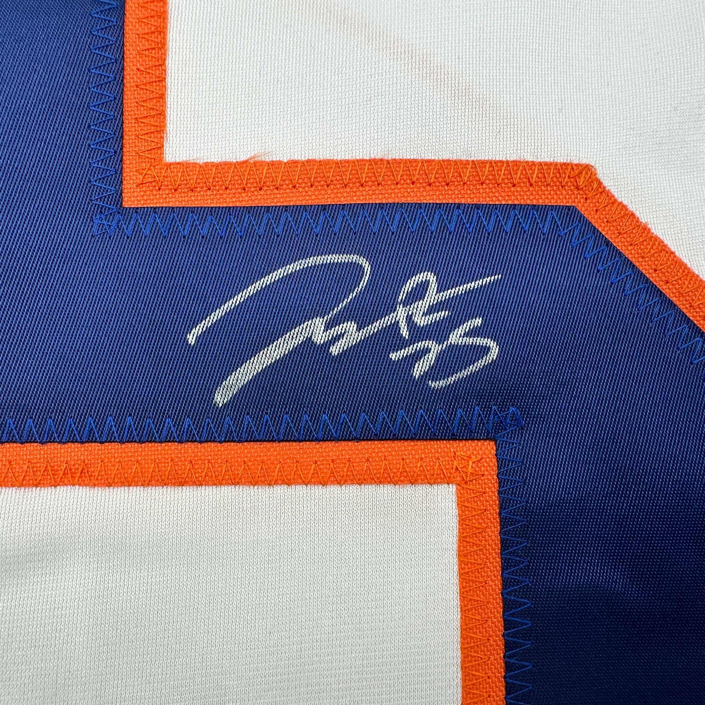 Framed Autographed/Signed Darnell Nurse 35x39 Edmonton White Hockey Jersey JSA COA