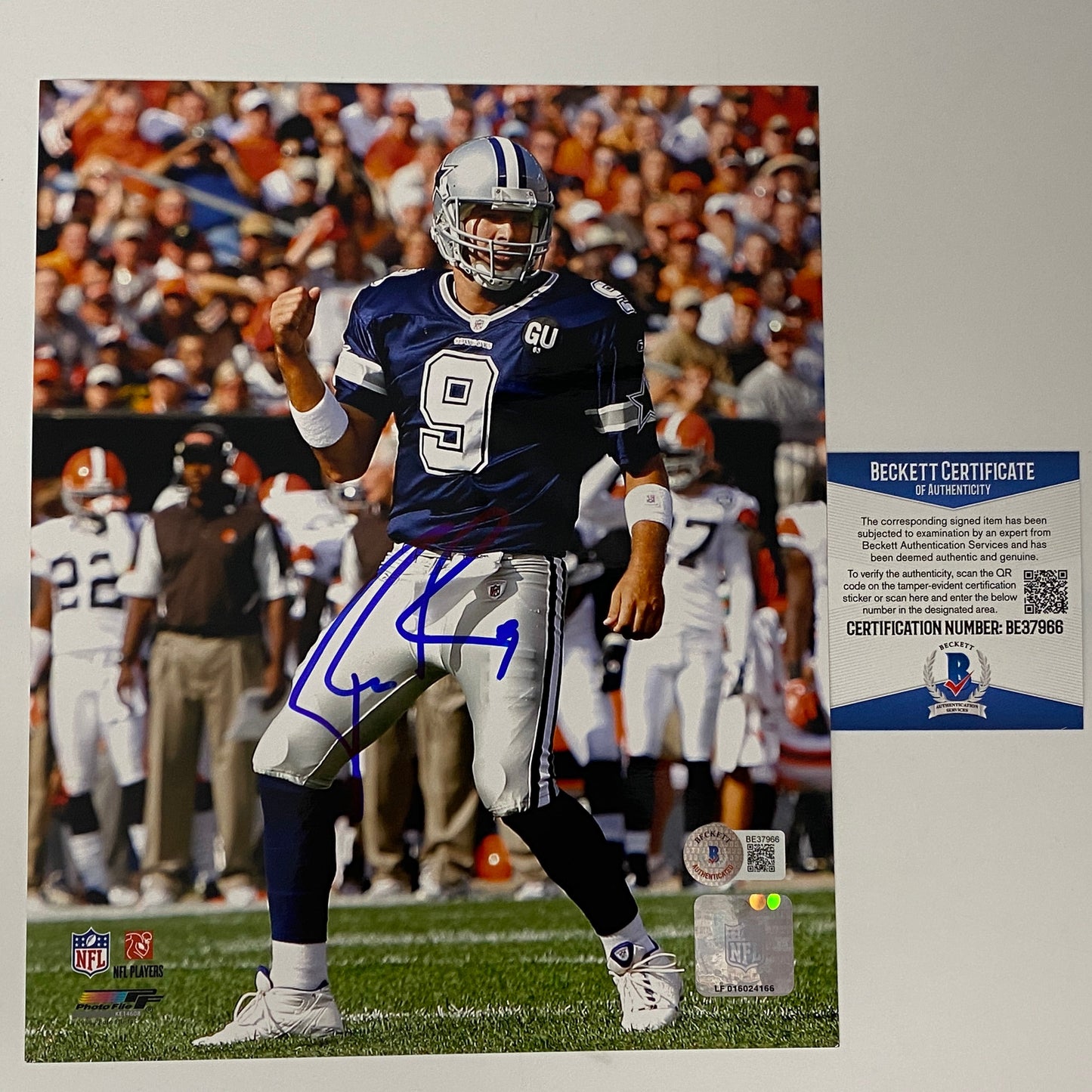 Autographed/Signed Tony Romo Dallas Cowboys 8x10 Football Photo Beckett BAS COA #3