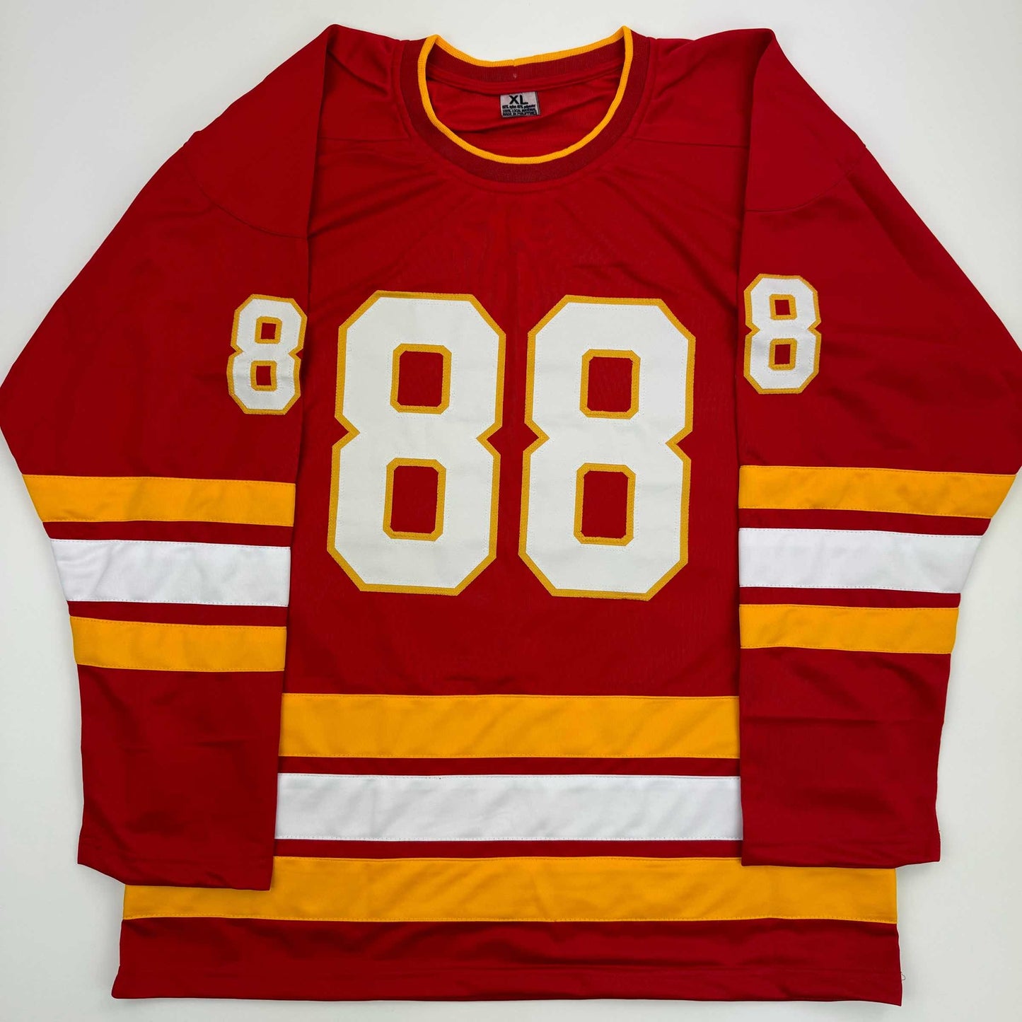 Autographed/Signed Andrew Mangiapane Calgary Red Hockey Jersey JSA COA