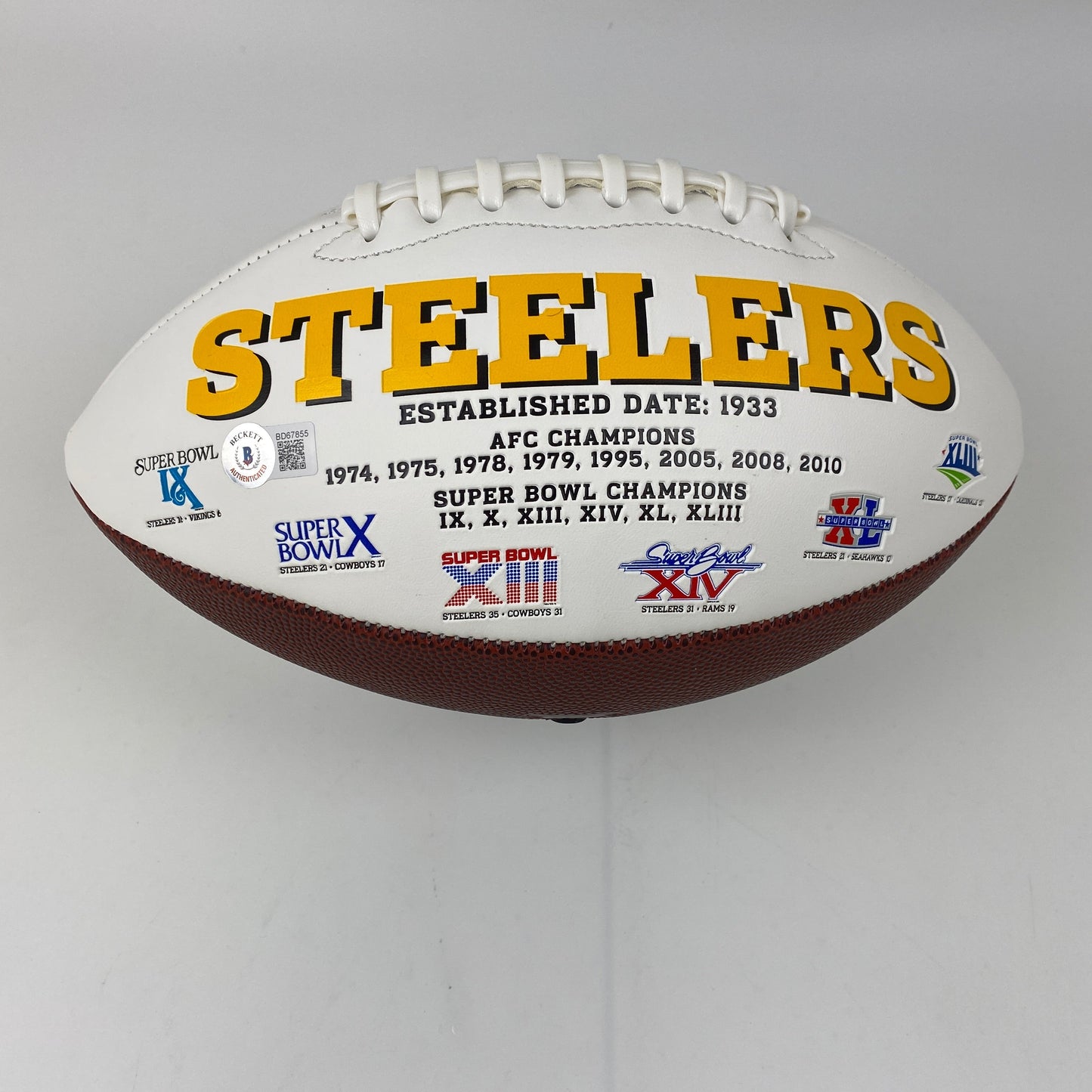 Autographed/Signed Najee Harris Pittsburgh Steelers Full Size F/S White Panel Logo Football Beckett BAS COA