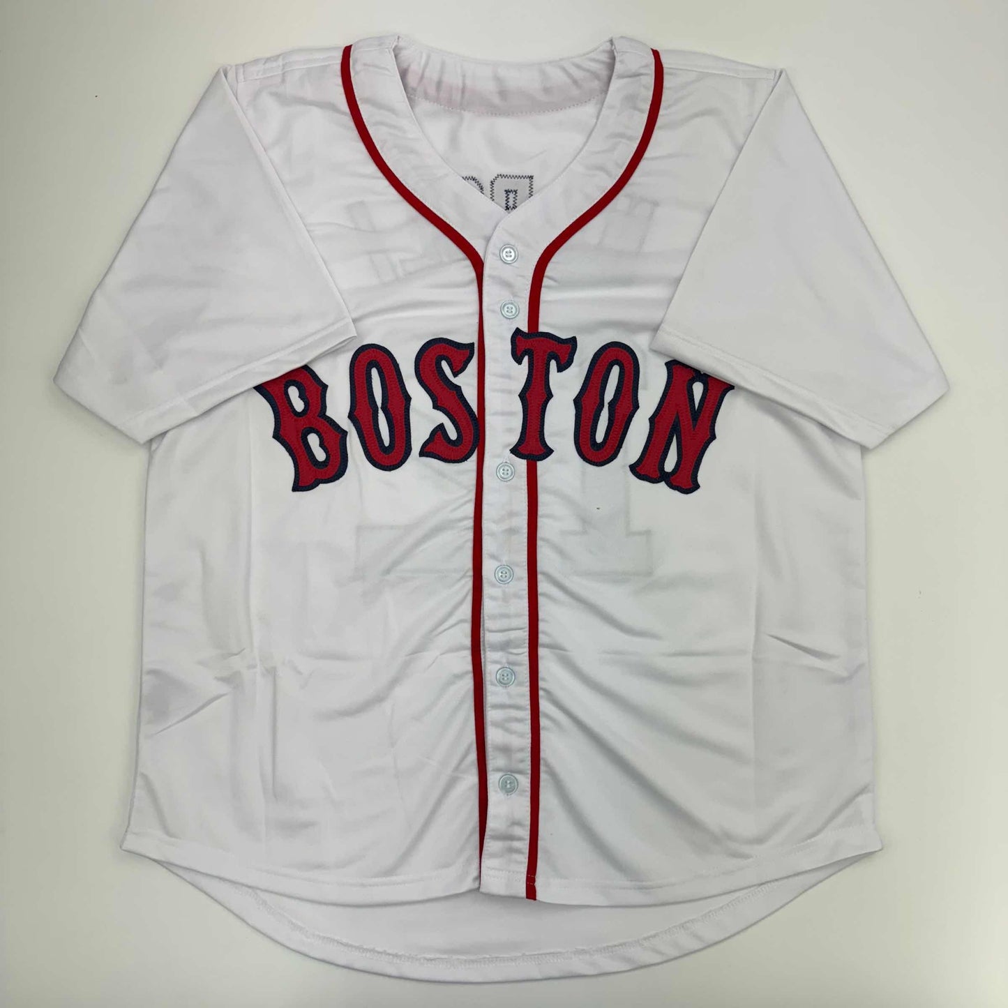 Autographed/Signed Mike Napoli Boston Red Sox White Baseball Jersey JSA COA