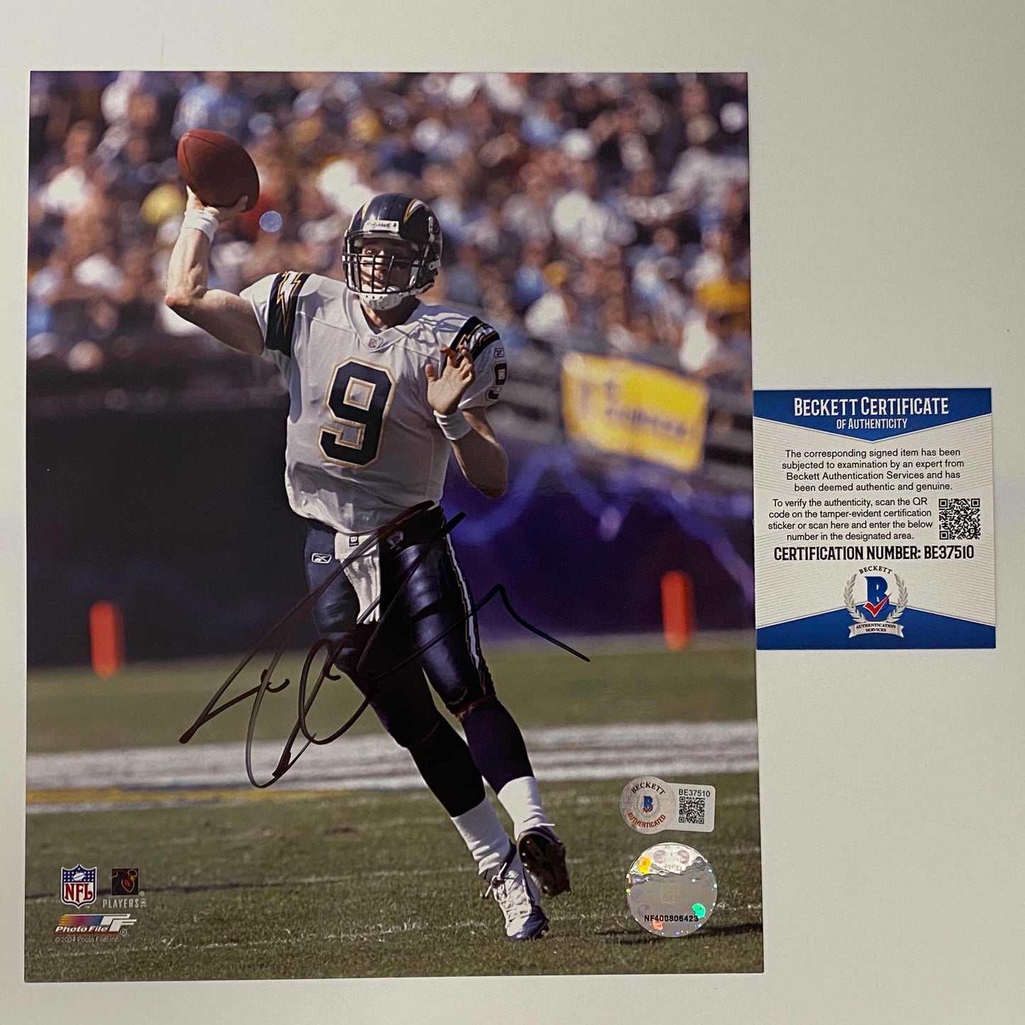 Autographed/Signed Drew Brees San Diego Chargers 8x10 Football Photo Beckett BAS COA