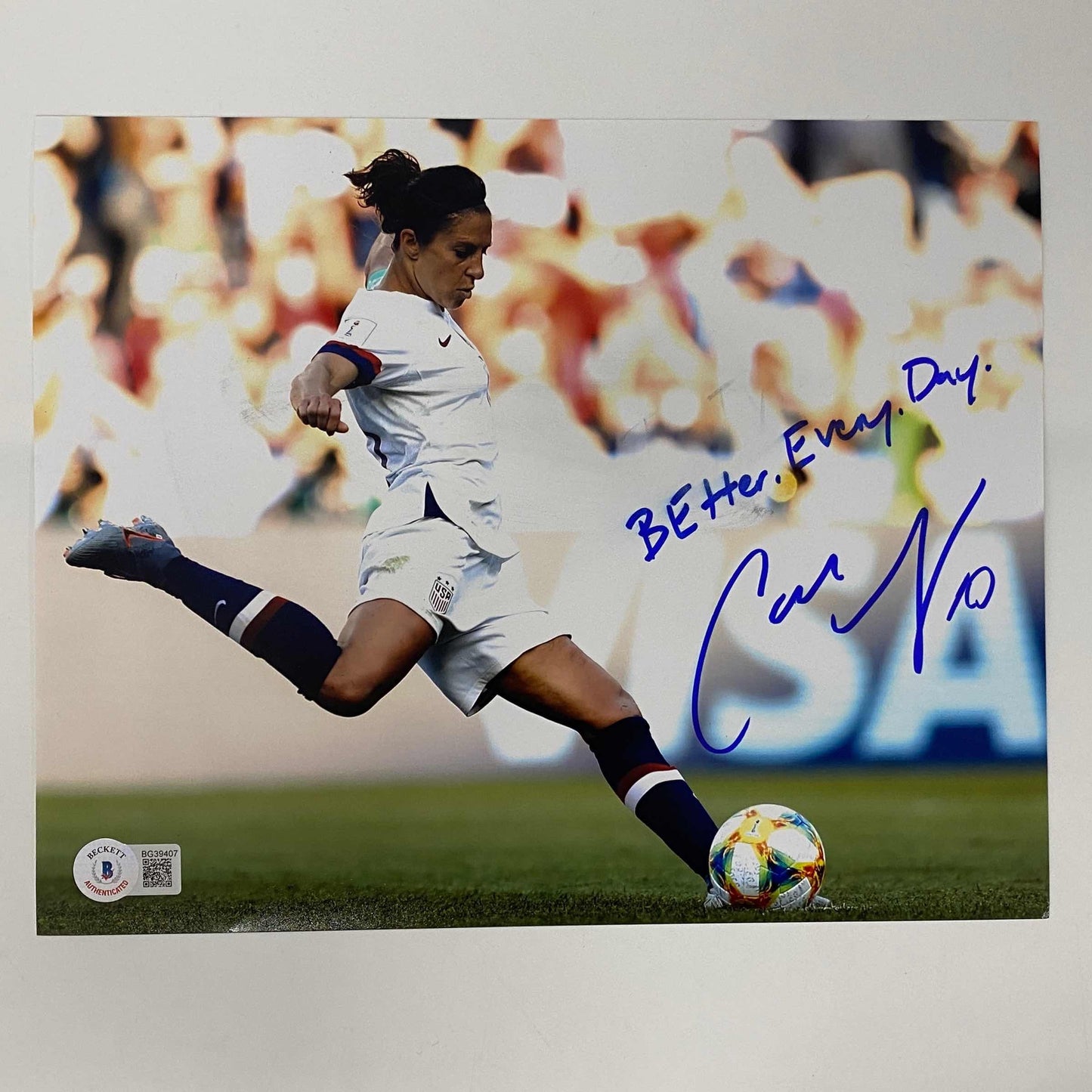 Autographed/Signed Carli Lloyd Better Every Day Team USA World Cup USWNT 8x10 Soccer Photo Beckett BAS COA
