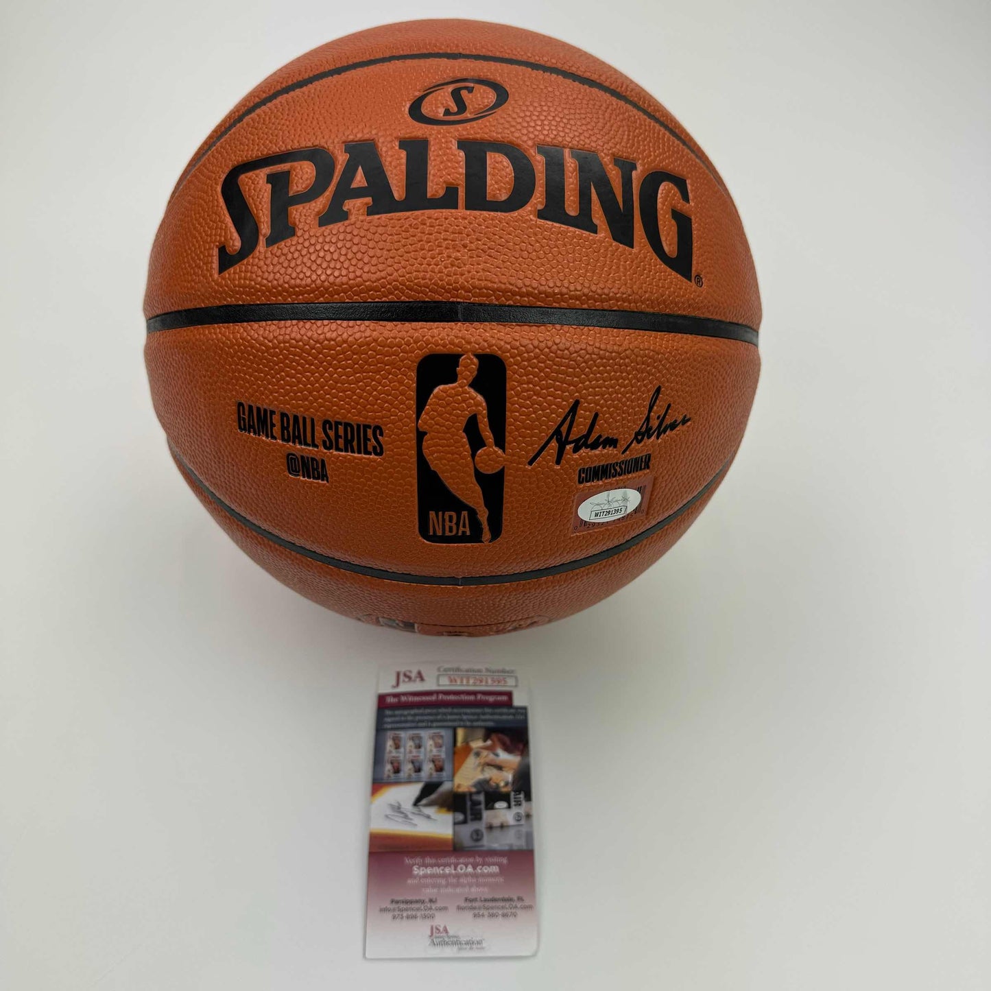 Autographed/Signed Clyde Drexler Full Size Spalding Basketball JSA COA